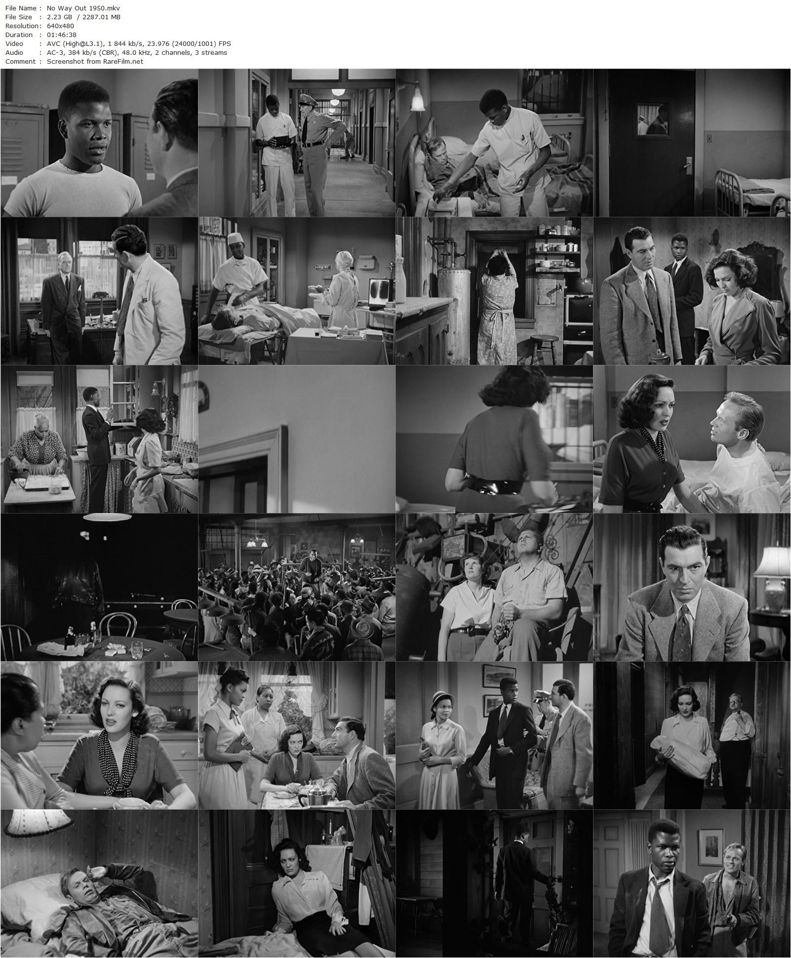 No Way Out (1950) Joseph L. Mankiewicz, Richard Widmark, Linda Darnell, Stephen McNally-poster