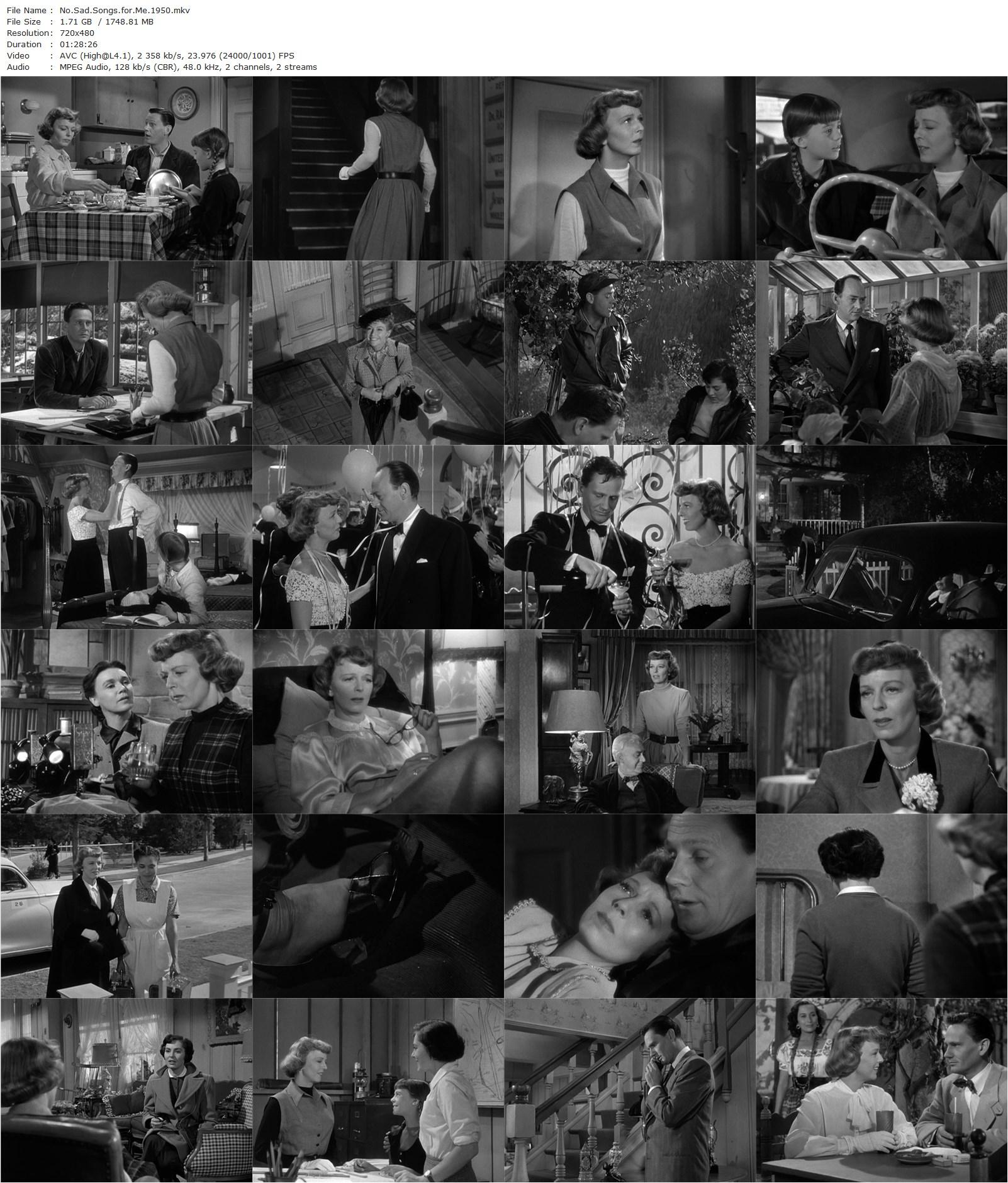 No Sad Songs for Me (1950) Rudolph Maté, Margaret Sullavan, Wendell Corey, Viveca Lindfors-poster