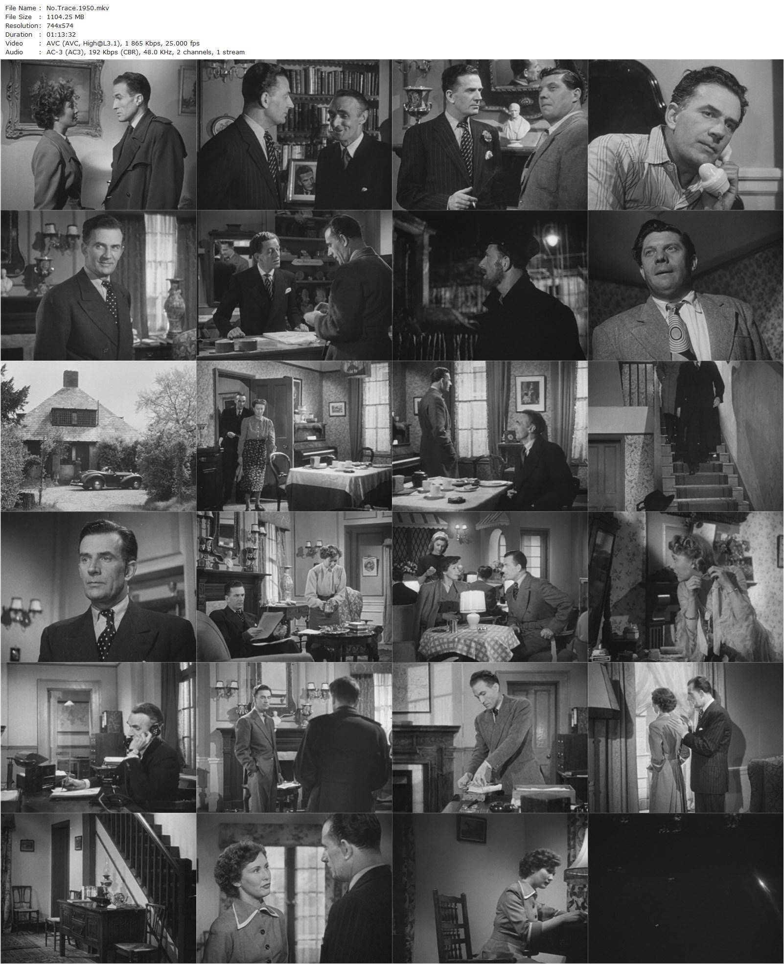 No Trace (1950) John Gilling, Hugh Sinclair, Dinah Sheridan, John Laurie-poster