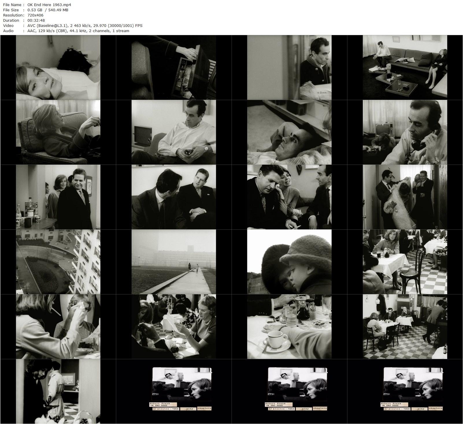 O.K. End Here (1963) Robert Frank, Joseph Bird, Sudie Bond, Martin LaSalle-poster