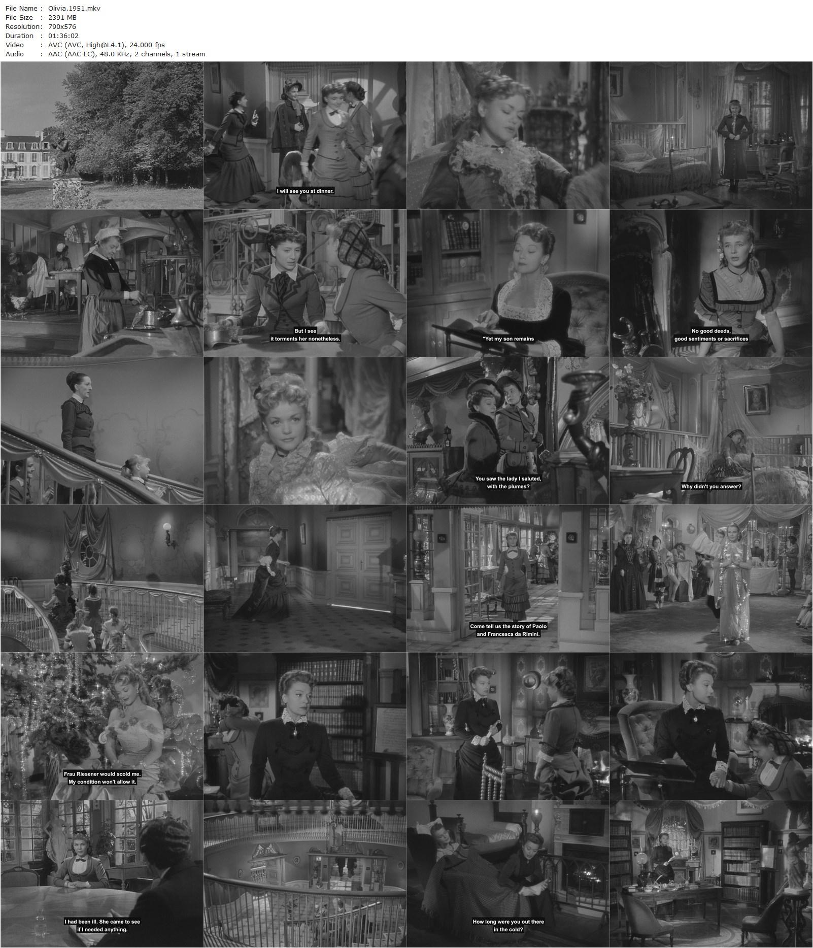 Olivia (1951) Jacqueline Audry, Edwige Feuillère, Simone Simon, Marie-Claire Olivia-poster