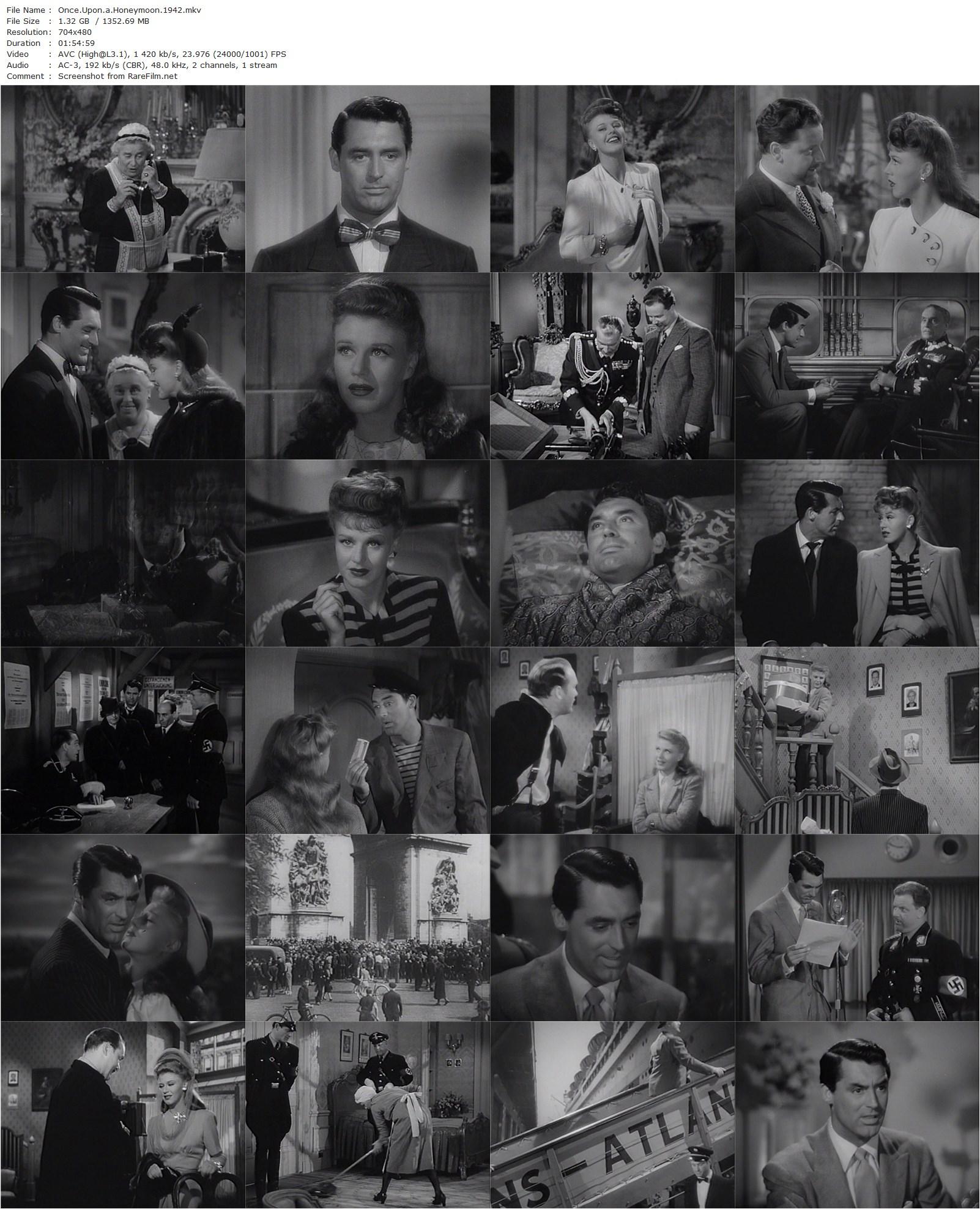 Once Upon a Honeymoon (1942) Leo McCarey, Ginger Rogers, Cary Grant, Walter Slezak-poster