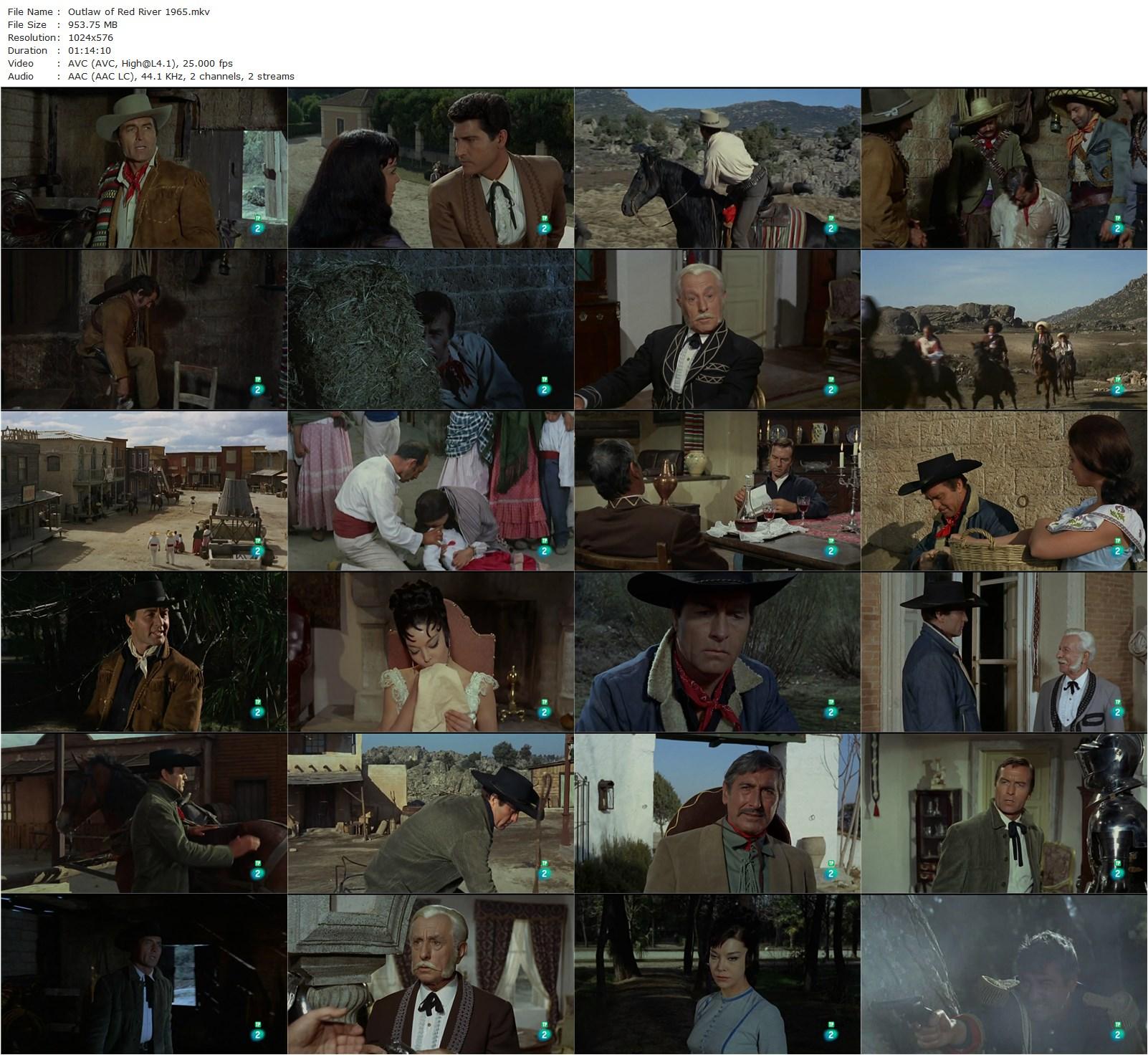 Outlaw of Red River (1965) Maury Dexter, George Montgomery, Elisa Montés, José Nieto-poster