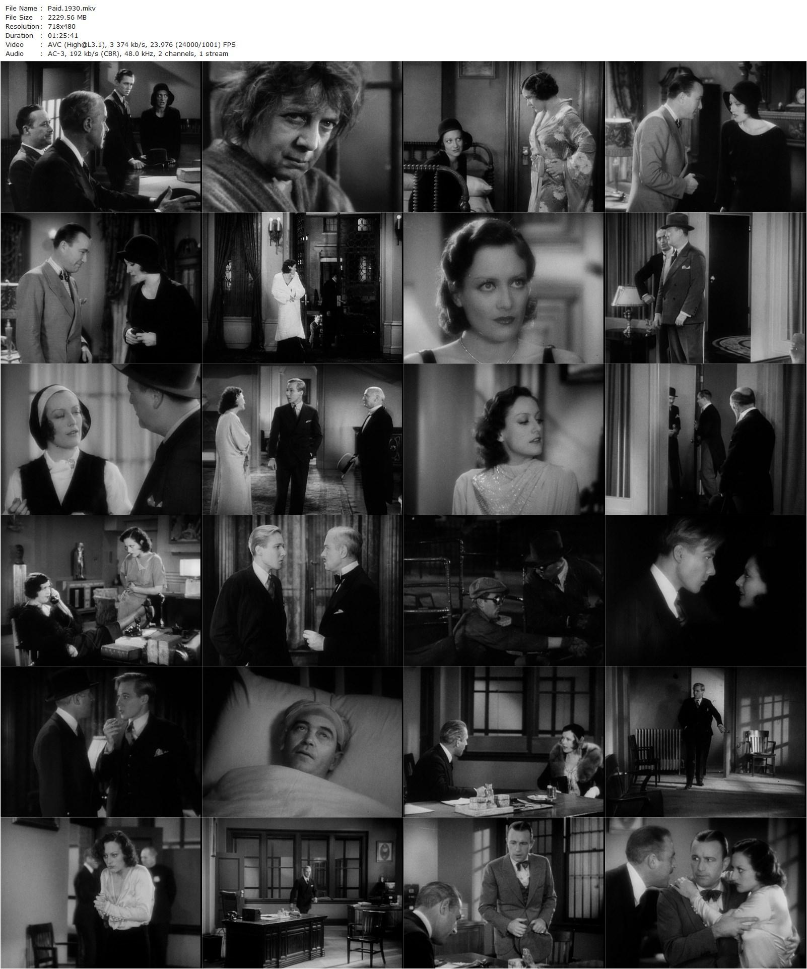 Paid (1930) Sam Wood, Joan Crawford, Robert Armstrong, Marie Prevost-poster