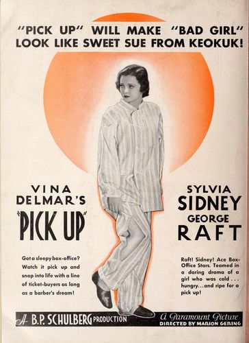 Pick-up (1933) Marion Gering, Sylvia Sidney, George Raft, Lilian Bond