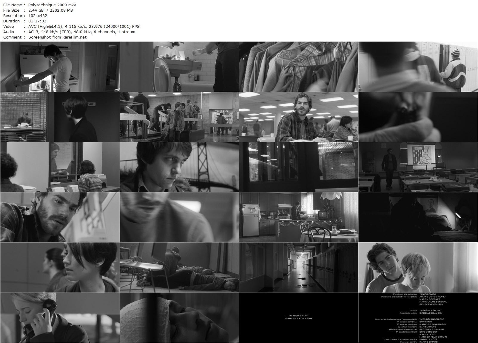 Polytechnique (2009) Denis Villeneuve, Maxim Gaudette, Sébastien Huberdeau, Karine Vanasse-poster