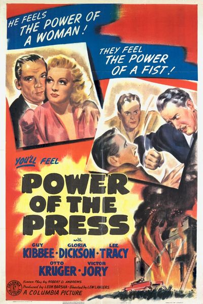 Power of the Press (1943) Lew Landers, Guy Kibbee, Lee Tracy, Gloria Dickson