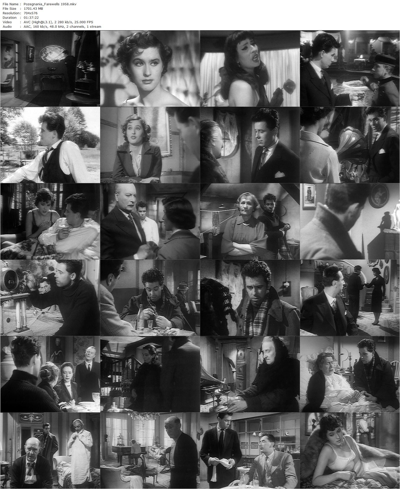 Farewells AKA Pozegnania (1958) Wojciech Has, Maria Wachowiak, Tadeusz Janczar, Gustaw Holoubek-poster