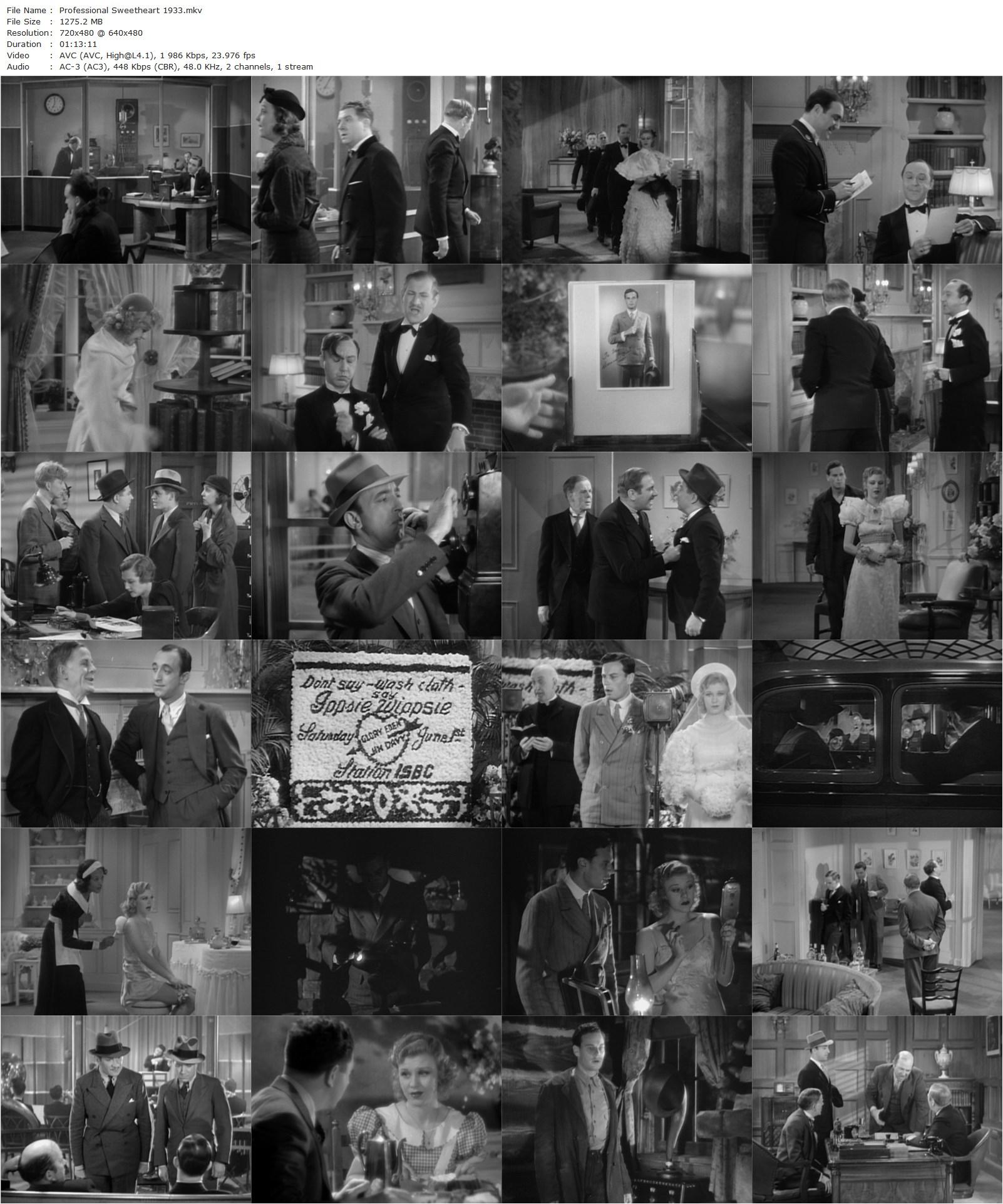 Professional Sweetheart (1933) William A. Seiter, Ginger Rogers, Norman Foster, Zasu Pitts-poster