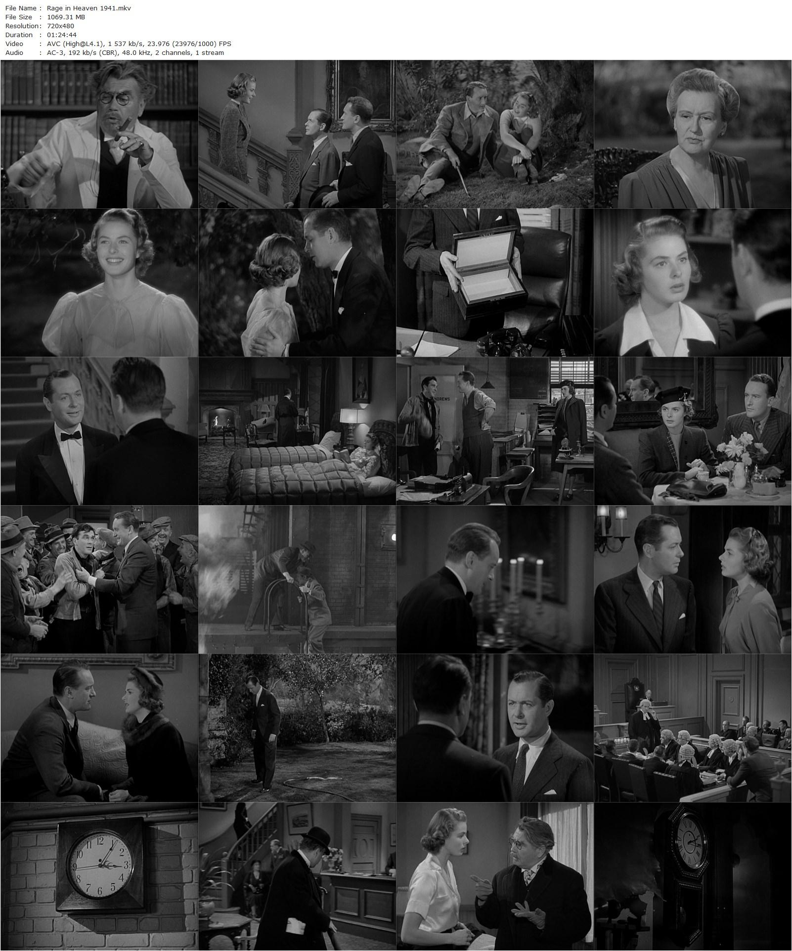 Rage in Heaven (1941) W.S. Van Dyke, Robert B. Sinclair, Robert Montgomery, Ingrid Bergman, George Sanders-poster