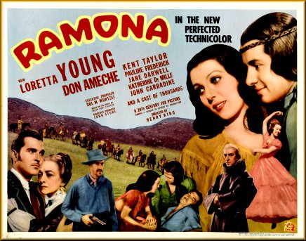 Ramona (1936) Henry King, Loretta Young, Don Ameche, Kent Taylor, Drama, Romance
