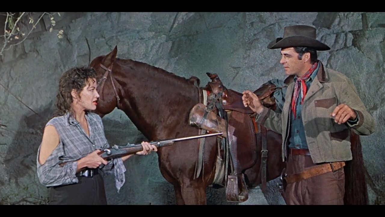 Raw Edge (1956) John Sherwood, Rory Calhoun, Yvonne De Carlo, Mara Corday-poster