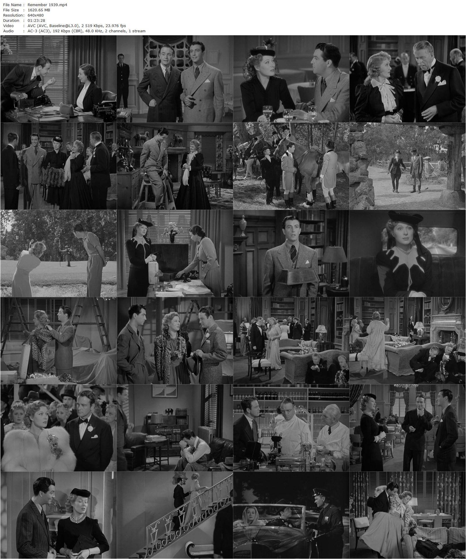 Remember? (1939) Norman Z. McLeod, Robert Taylor, Greer Garson, Lew Ayres-poster