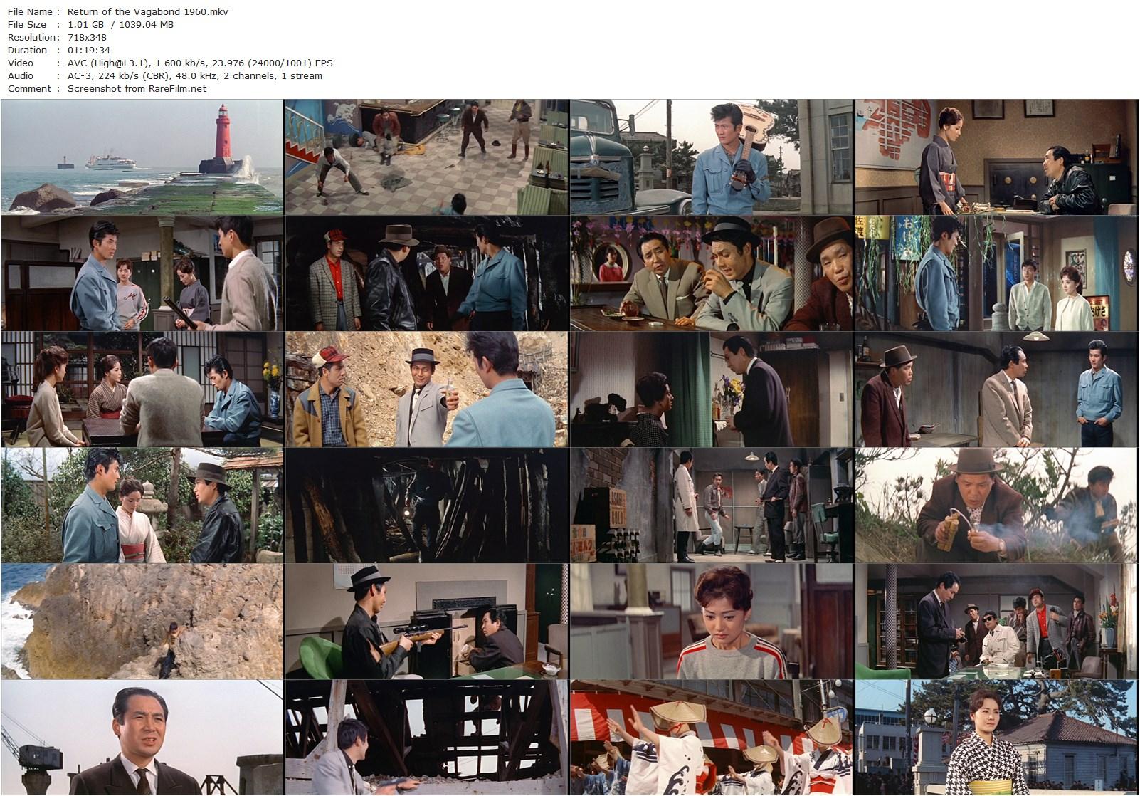 Return of the Vagabond / Wataridori itsu mata kaeru (1960) Buichi Saitô, Akira Kobayashi, Ruriko Asaoka, Jô Shishido-poster