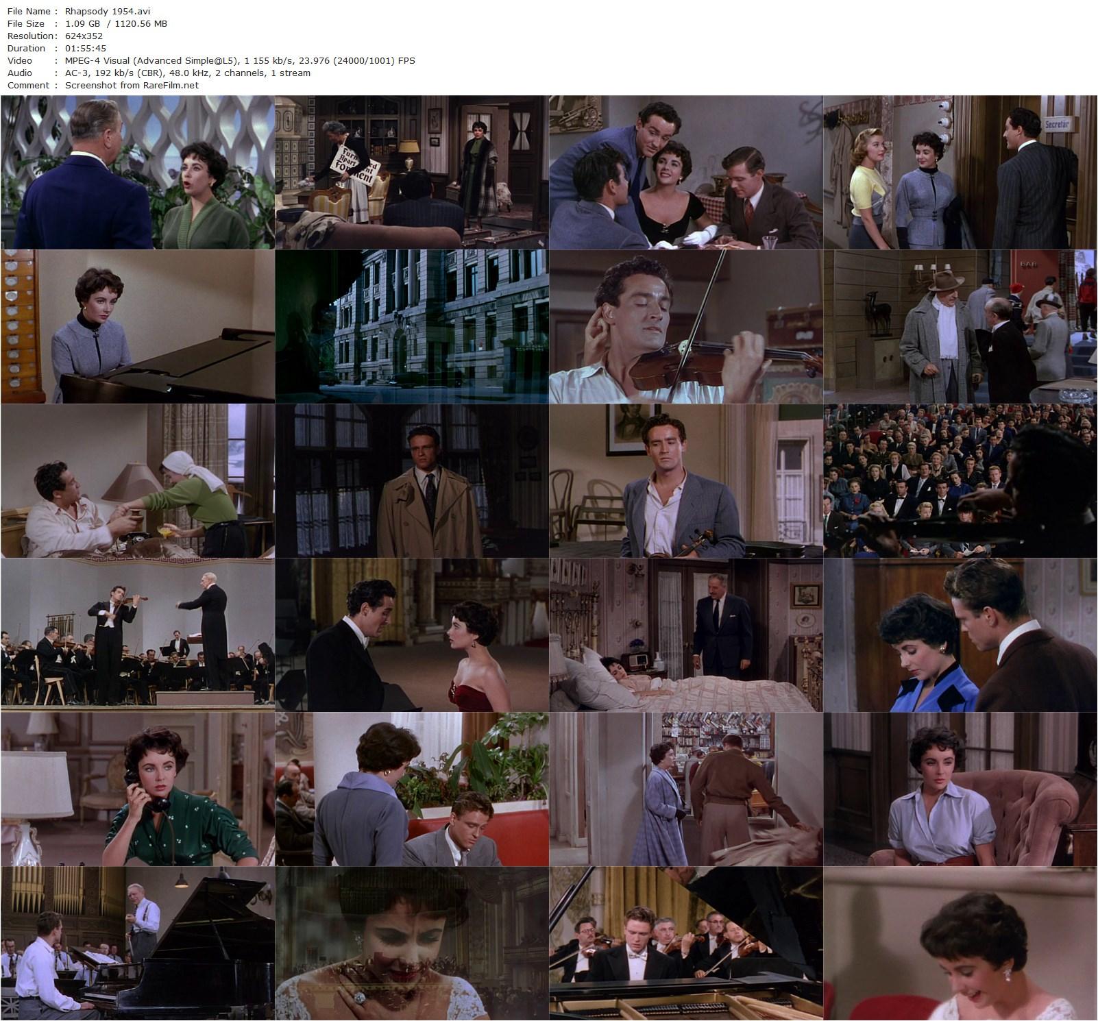 Rhapsody (1954) Charles Vidor, Elizabeth Taylor, Vittorio Gassman, John Ericson-poster