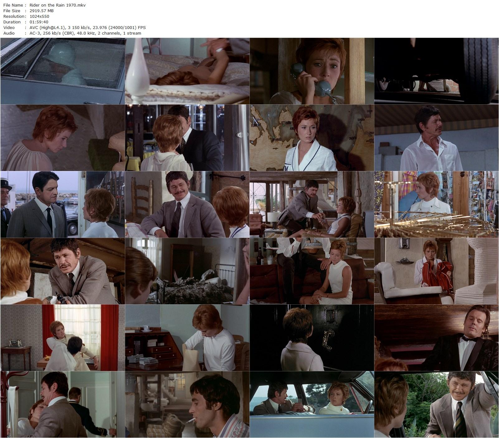 Rider on the Rain AKA Le passager de la pluie (1970) René Clément, Charles Bronson, Jill Ireland, Marlène Jobert-poster