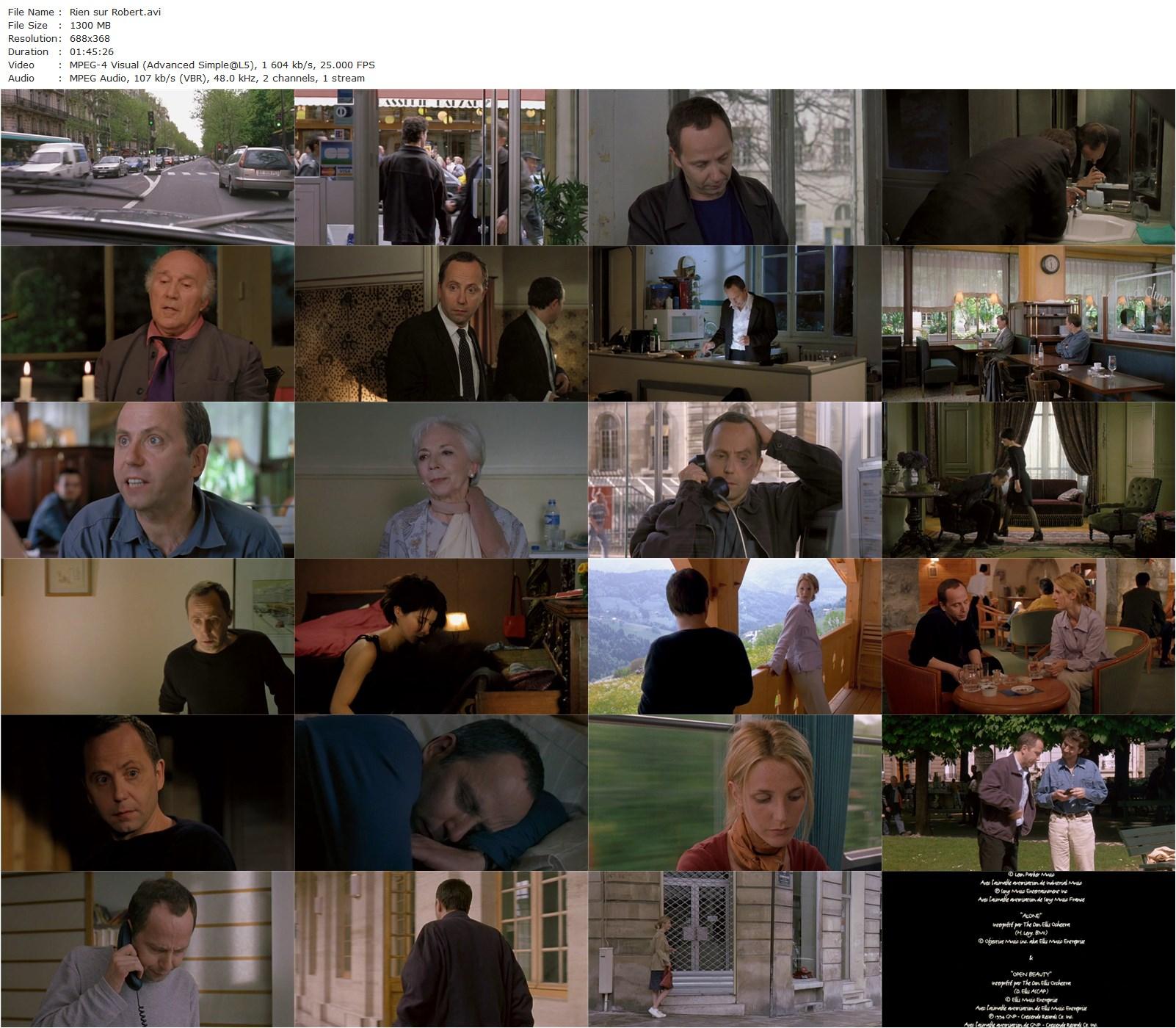 Nothing About Robert / Rien sur Robert (1999) Pascal Bonitzer, Fabrice Luchini, Sandrine Kiberlain, Valentina Cervi-poster