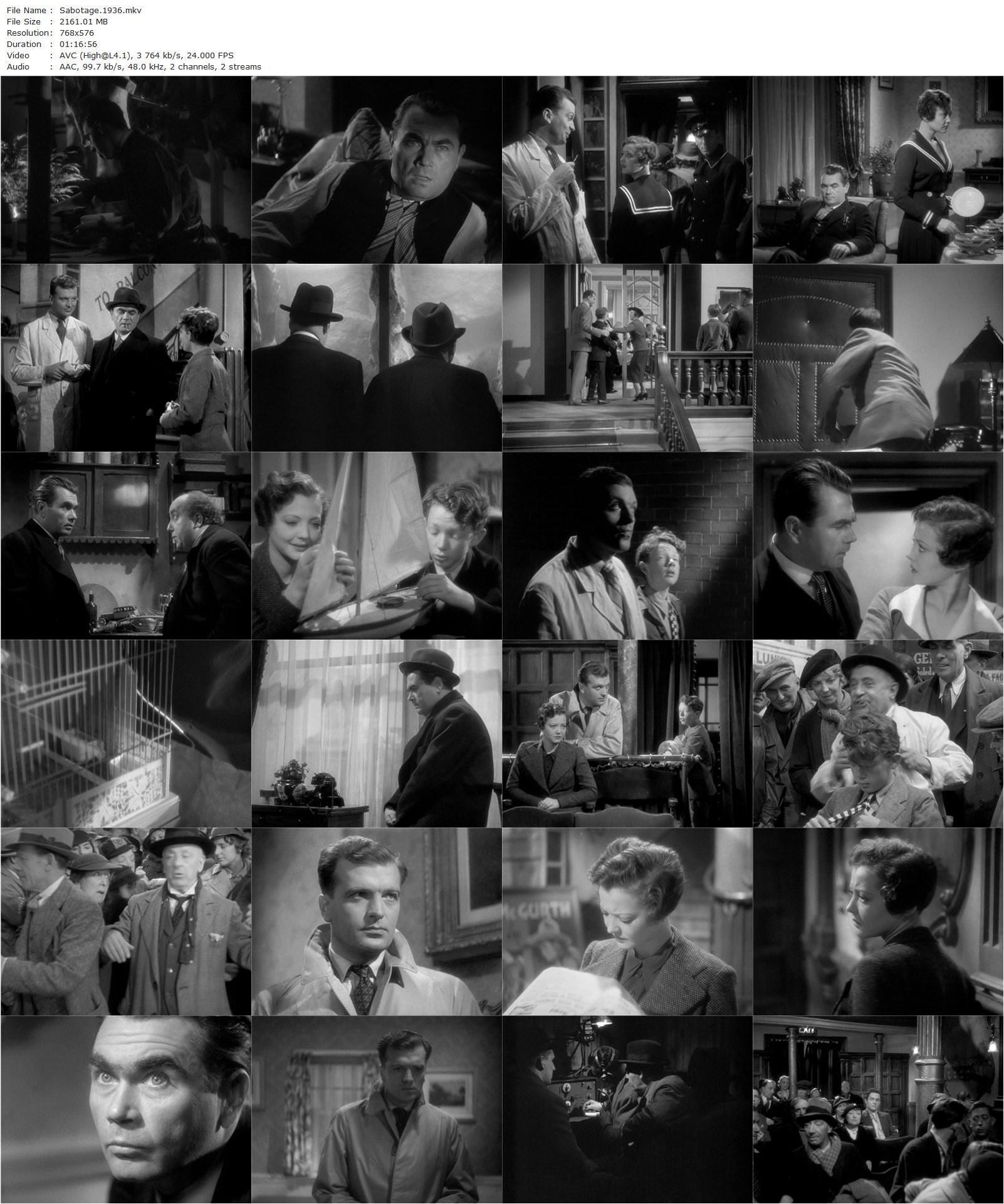 Sabotage (1936) Alfred Hitchcock, Sylvia Sidney, Oskar Homolka, Desmond Tester-poster