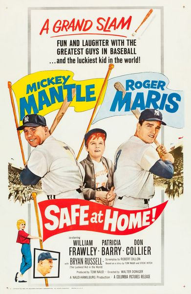 Safe at Home! (1962) Walter Doniger, Mickey Mantle, Roger Maris, William Frawley, Comedy, Drama, Family, Sport