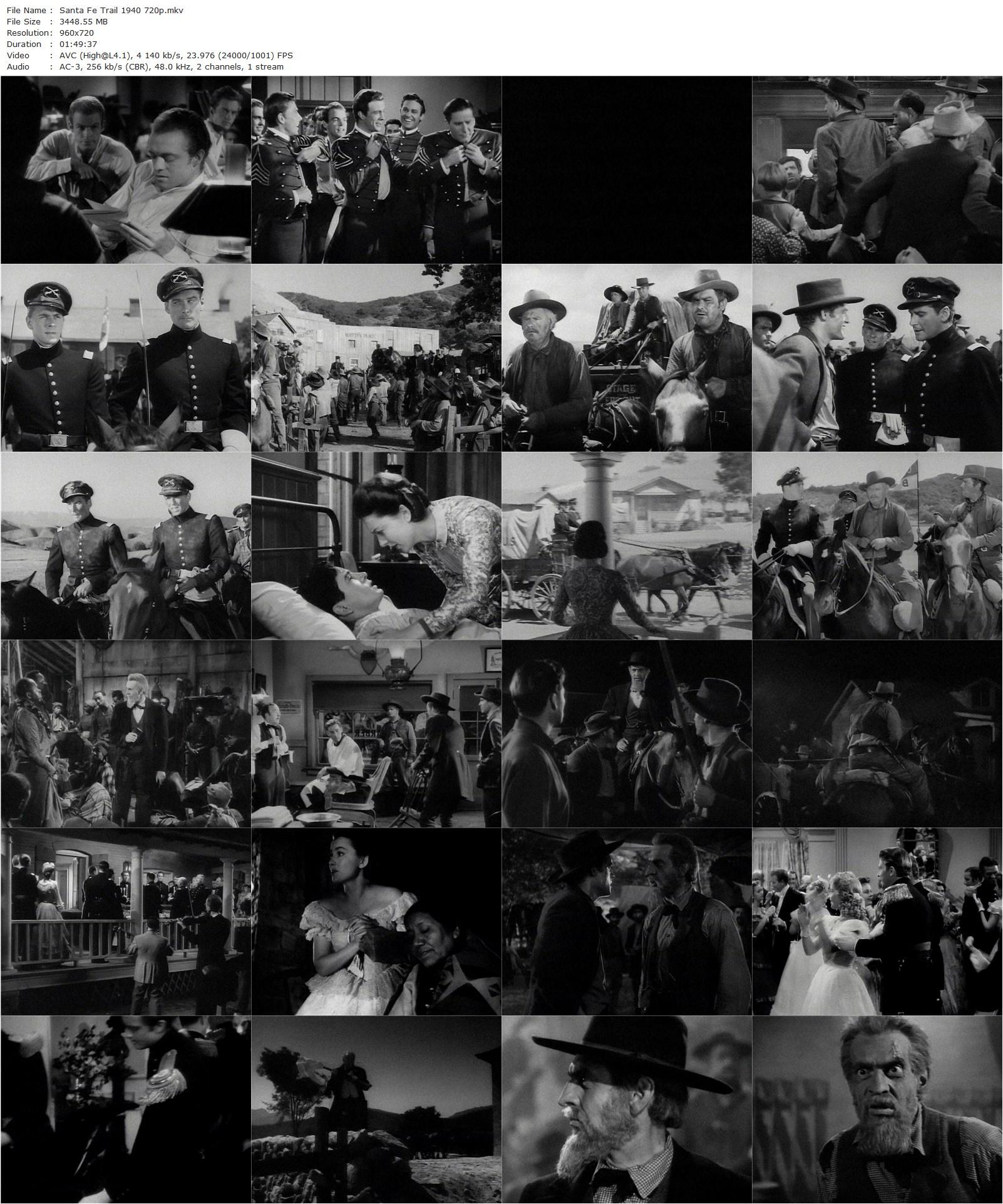 Santa Fe Trail (1940) Michael Curtiz, Errol Flynn, Olivia de Havilland, Raymond Massey-poster