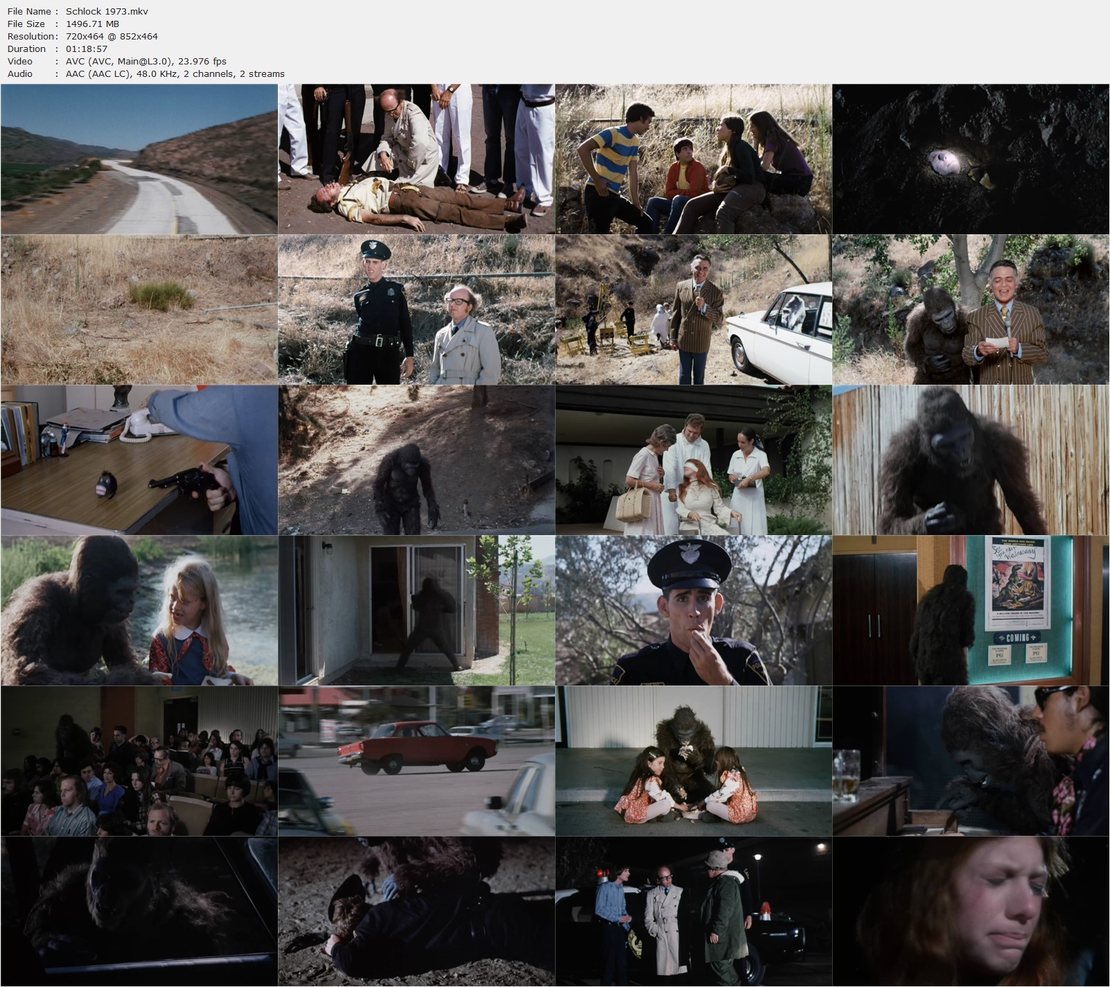 Schlock (1973) John Landis, Saul Kahan, Joseph Piantadosi, Comedy, Horror, Sci-Fi-poster