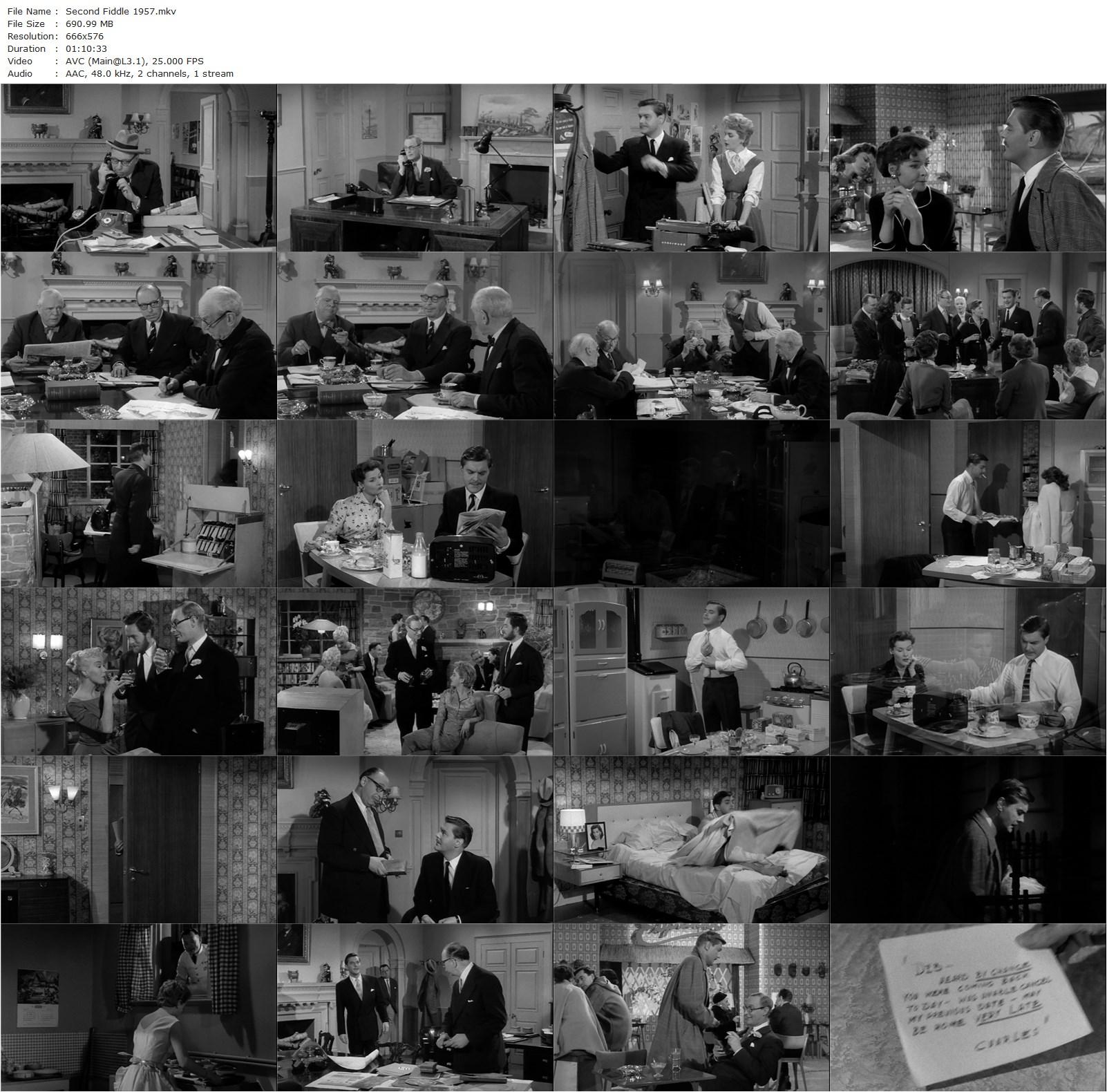 Second Fiddle (1957) Maurice Elvey, Adrienne Corri, Thorley Walters, Lisa Gastoni-poster