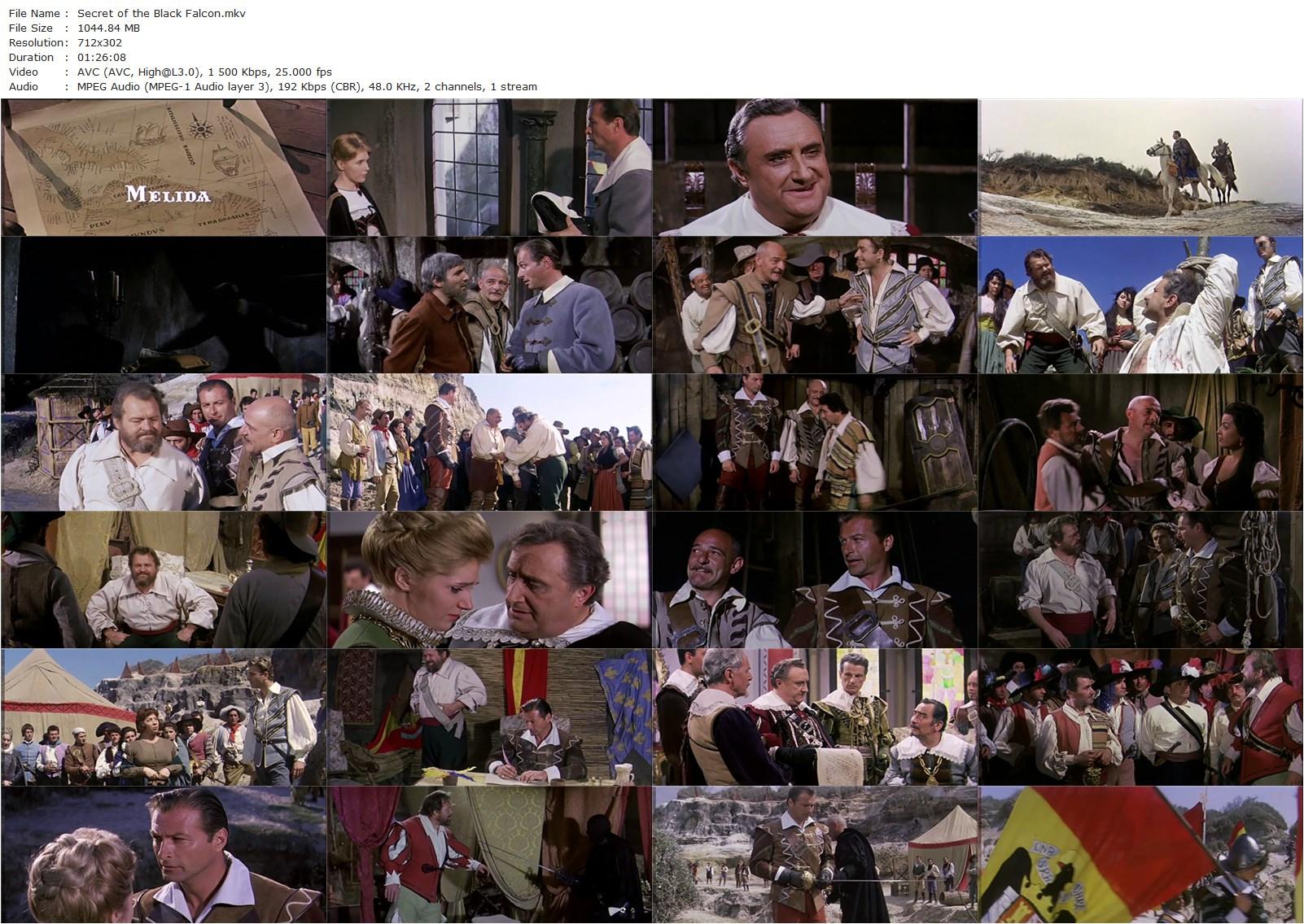 The Secret of the Black Falcon (1961) Domenico Paolella, Lex Barker, Livio Lorenzon, Nadia Marlowa-poster