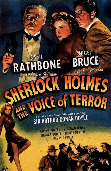 Sherlock Holmes and the Voice of Terror (1942) John Rawlins, Basil Rathbone, Nigel Bruce, Evelyn Ankers, Crime, Film-Noir, Mystery, Thriller