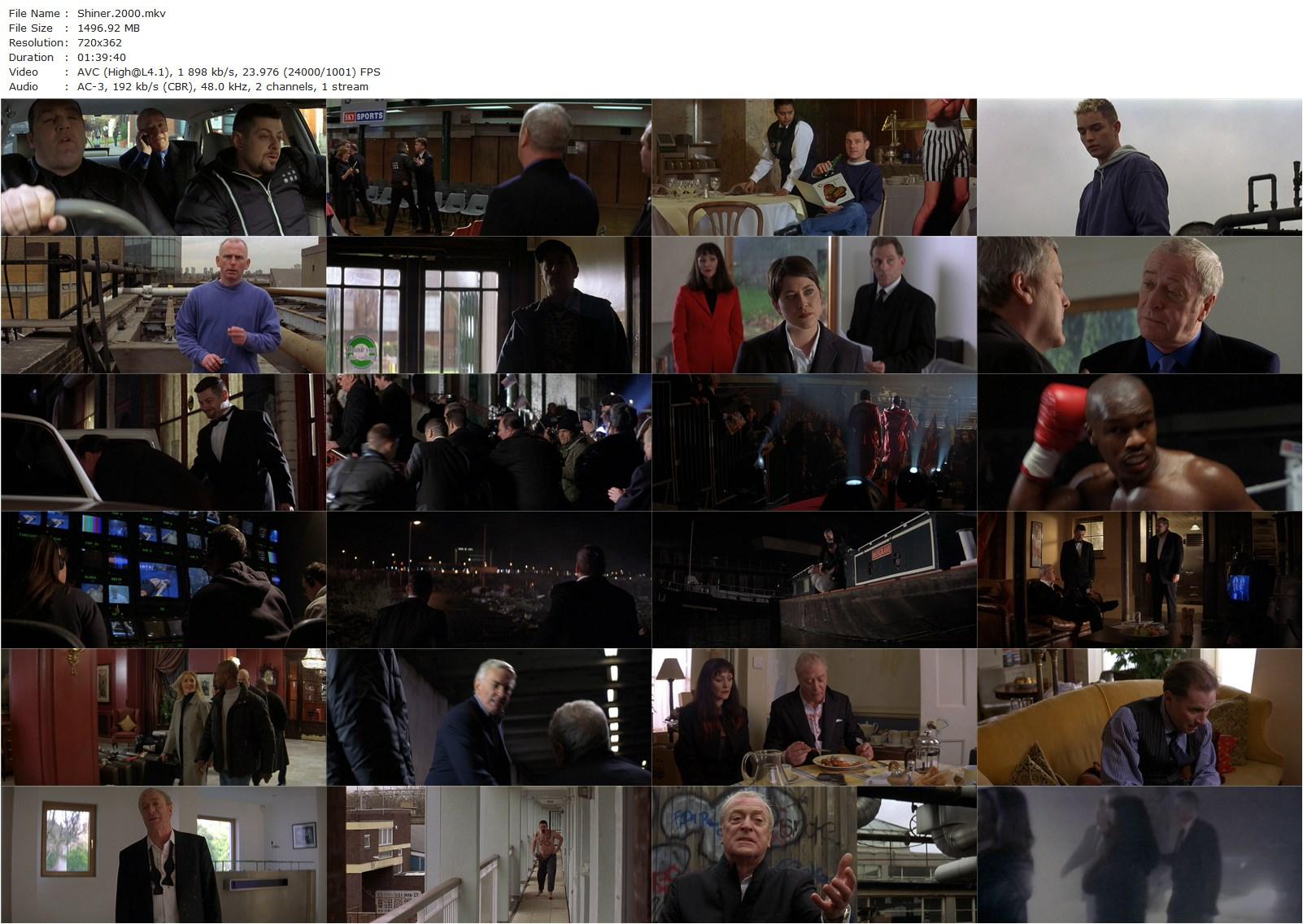 Shiner (2000) John Irvin, Michael Caine, Martin Landau, Frances Barber-poster