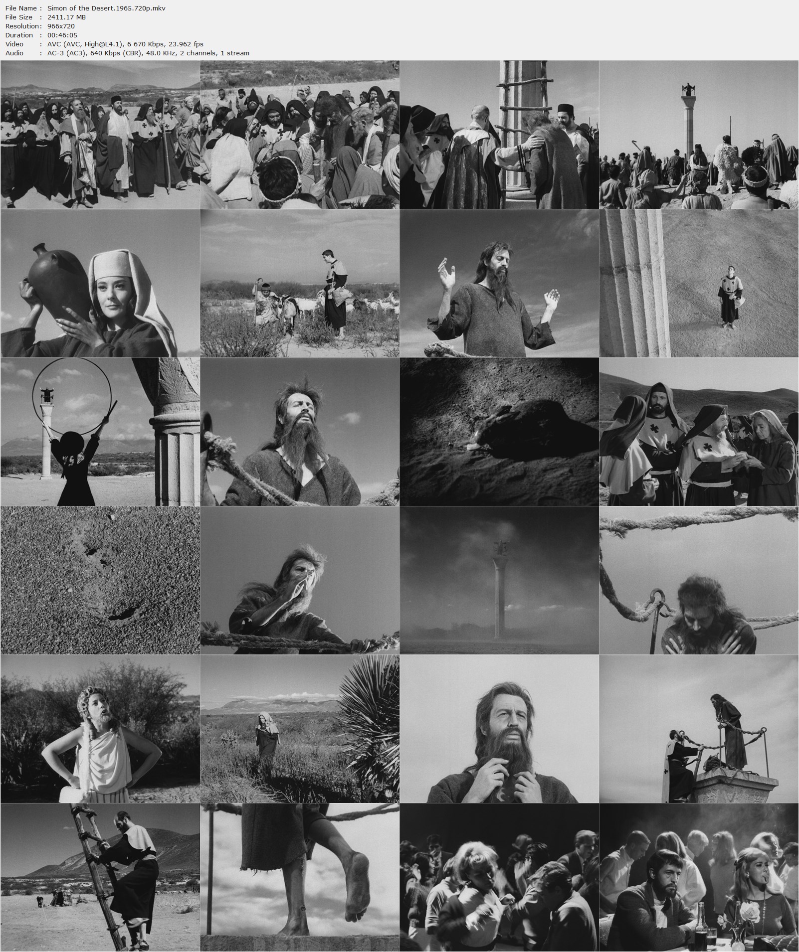 Simon of the Desert (1965) Luis Buñuel, Claudio Brook, Silvia Pinal, Enrique Álvarez Félix, Short, Comedy, Drama, Fantasy-poster