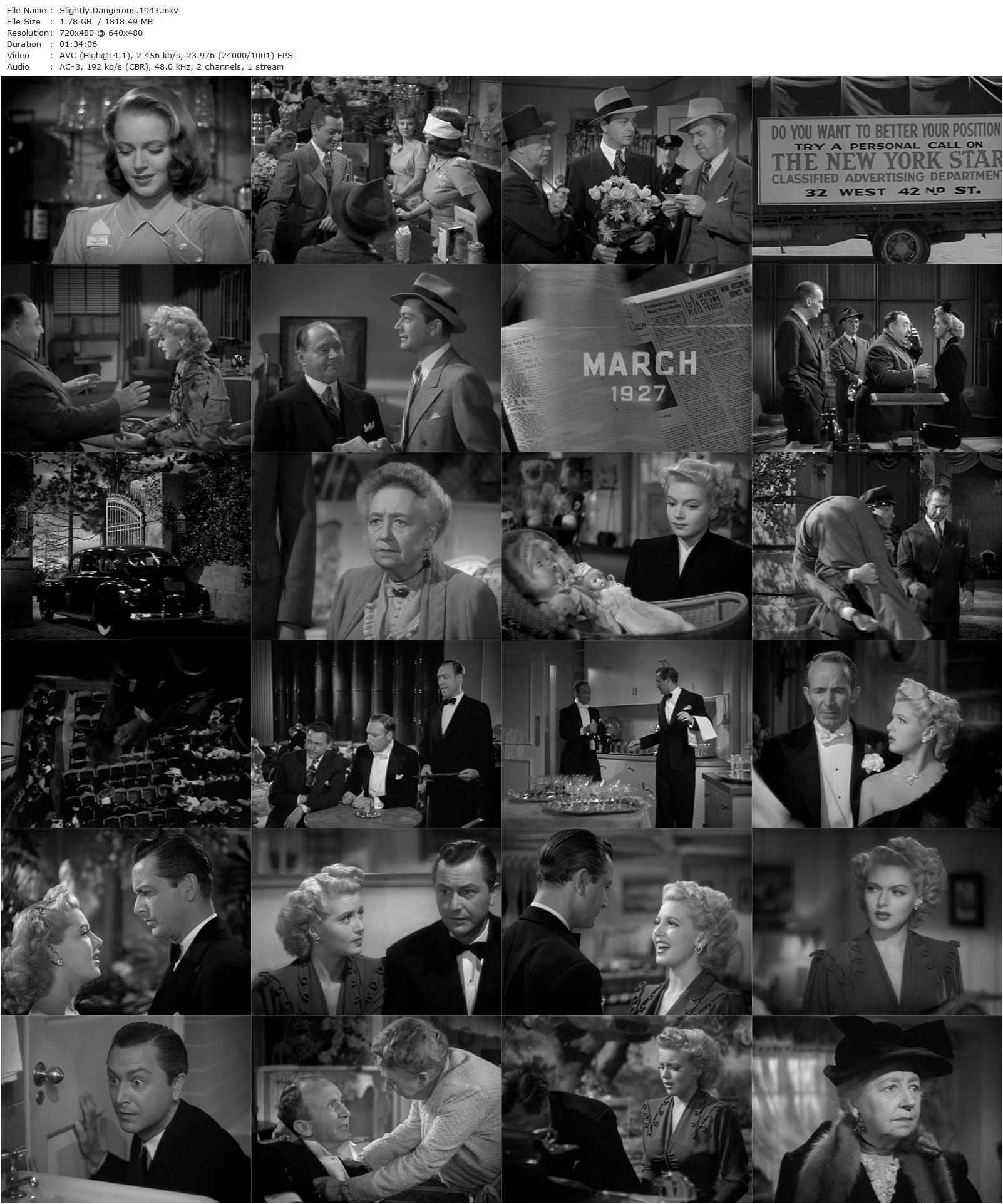 Slightly Dangerous (1943) Wesley Ruggles, Lana Turner, Robert Young, Walter Brennan-poster