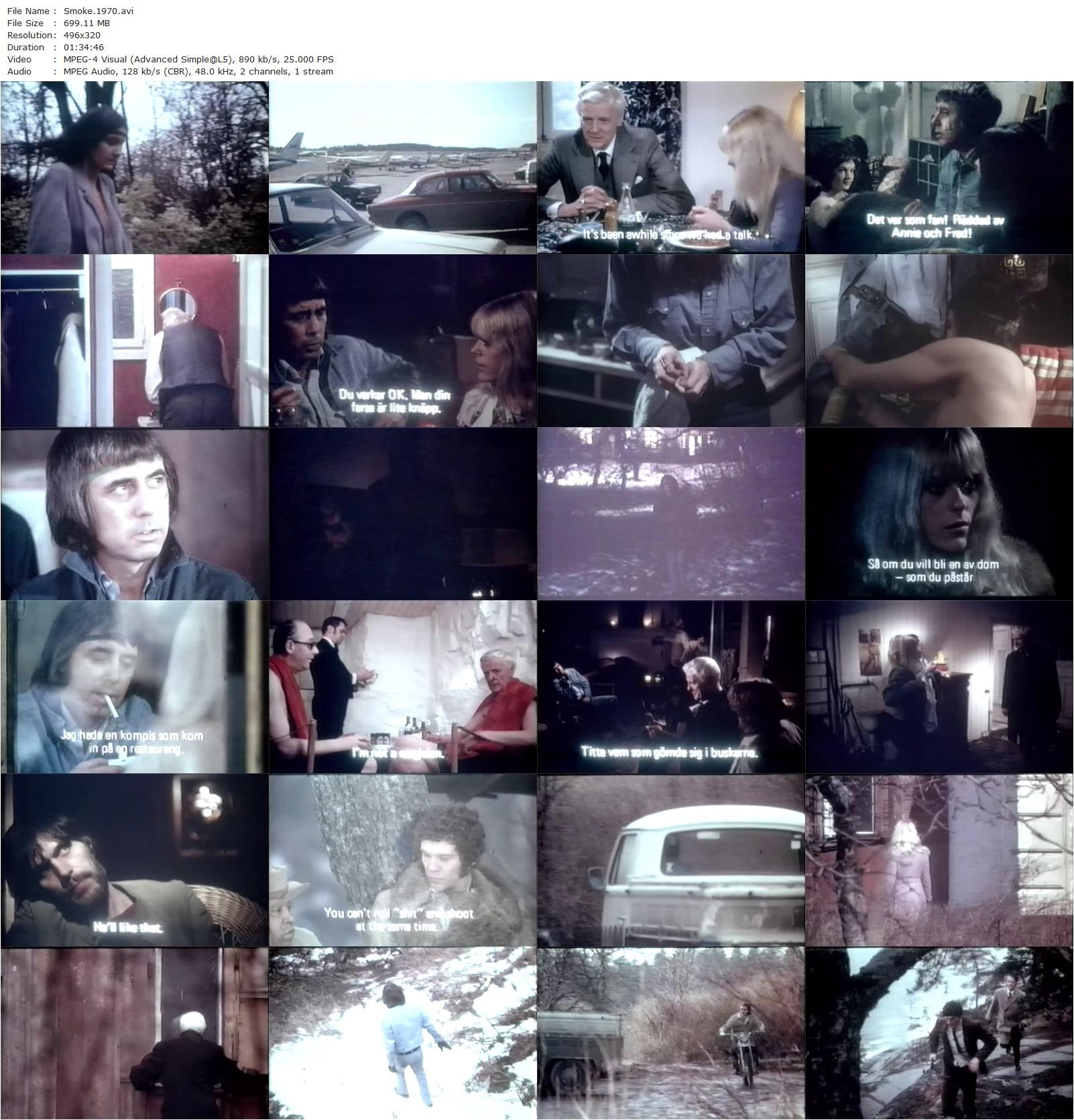 Smoke (1971) Torbjörn Axelman, Christina Lindberg, Axelle Axell, Ulf Brunnberg-poster