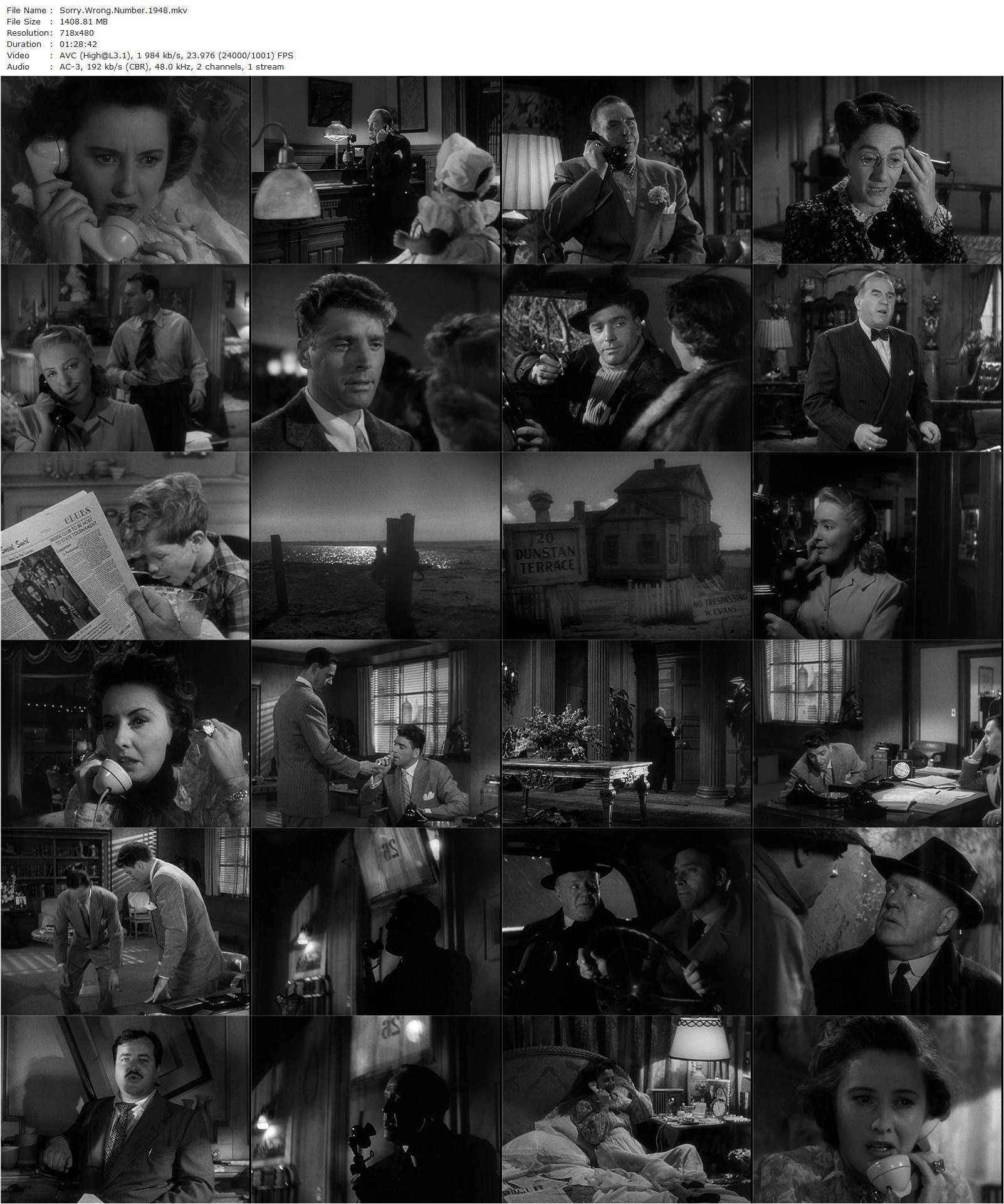 Sorry, Wrong Number (1948) Anatole Litvak, Barbara Stanwyck, Burt Lancaster, Ann Richards-poster