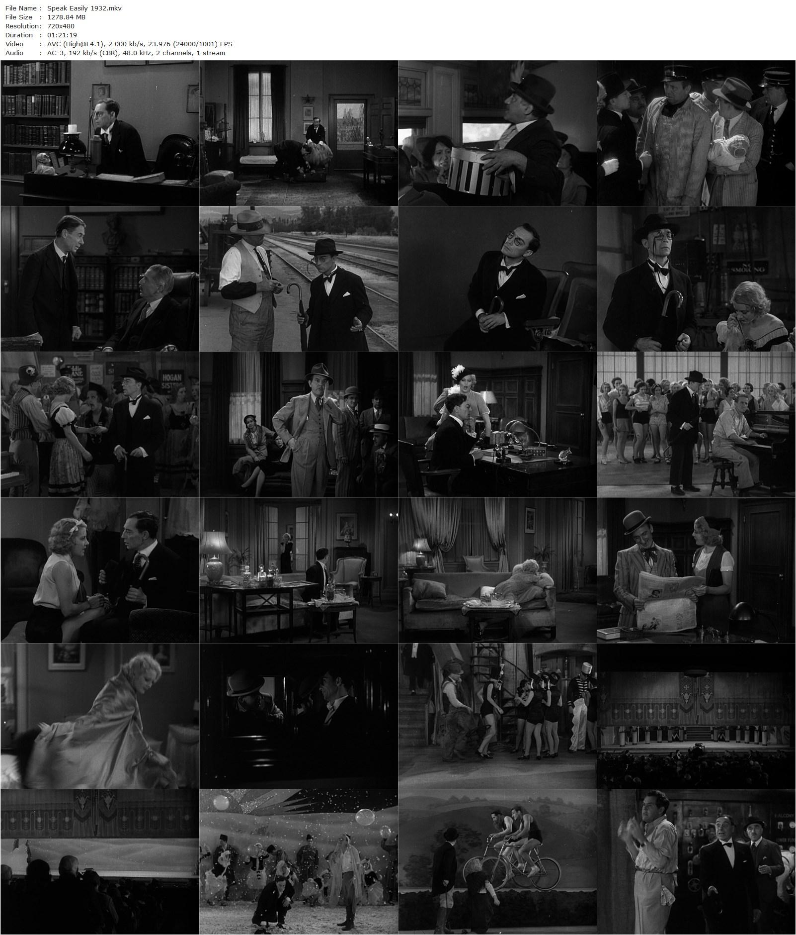 Speak Easily (1932) Edward Sedgwick, Buster Keaton, Jimmy Durante, Ruth Selwyn-poster