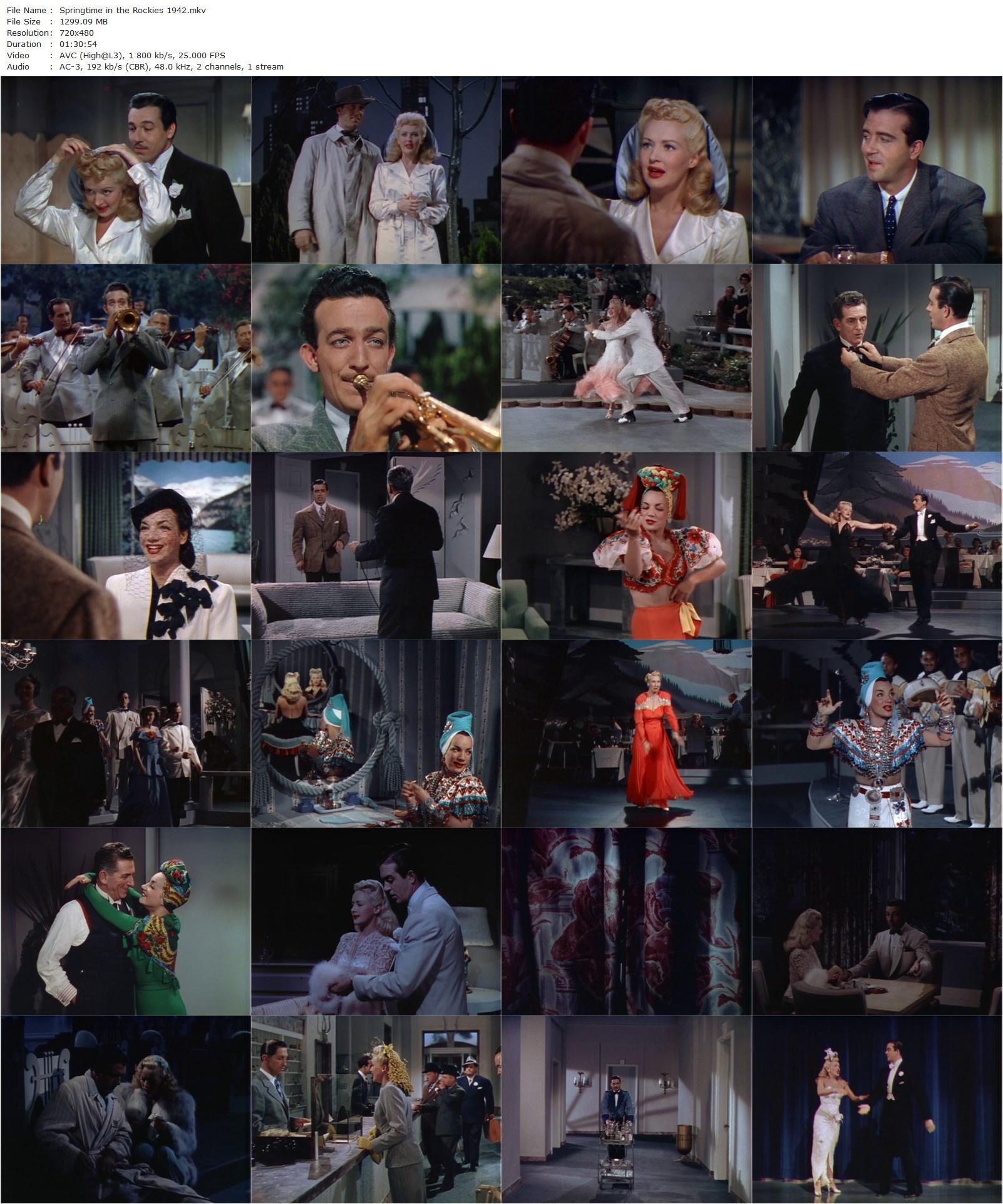 Springtime in the Rockies (1942) Irving Cummings, Betty Grable, Carmen Miranda, John Payne-poster