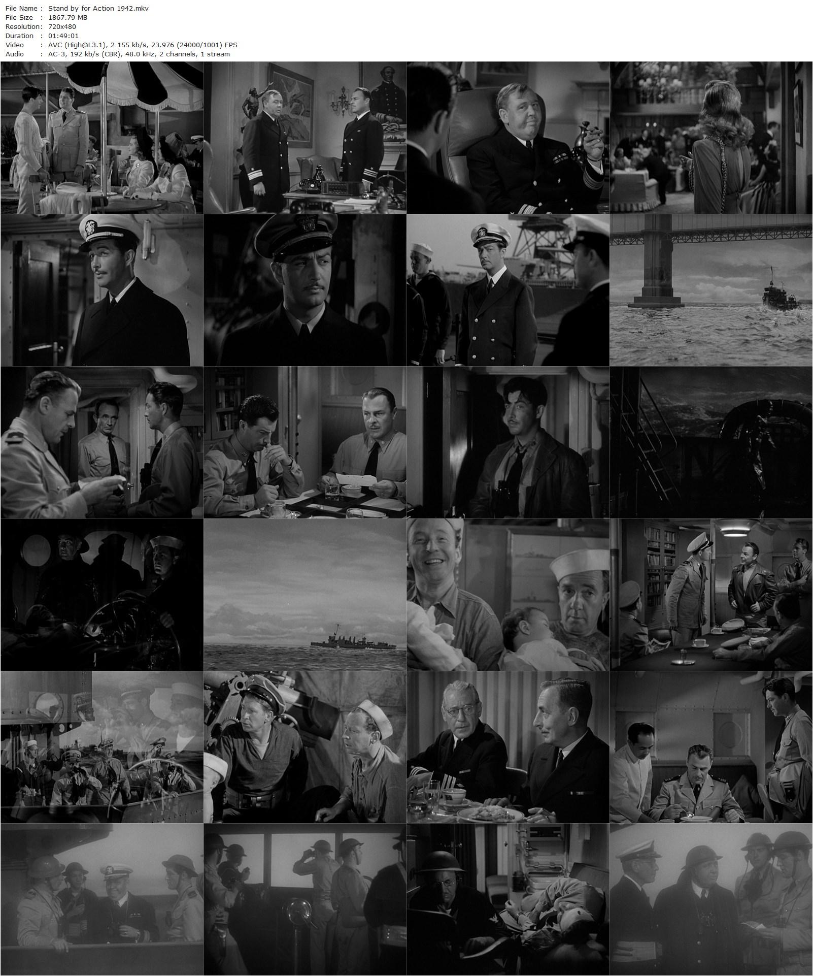 Stand by for Action (1942) Robert Z. Leonard, Robert Taylor, Brian Donlevy, Charles Laughton-poster