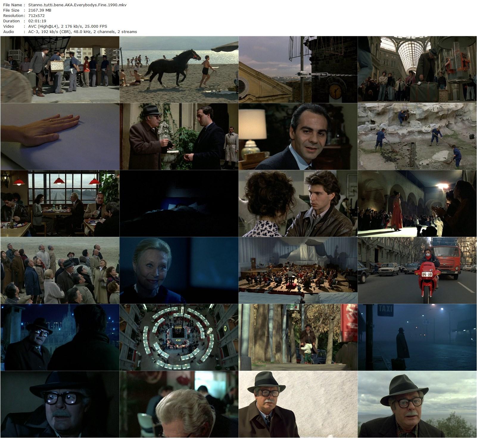 Everybody’s Fine / Stanno tutti bene (1990) Giuseppe Tornatore, Marcello Mastroianni, Michèle Morgan, Valéria Cavalli-poster