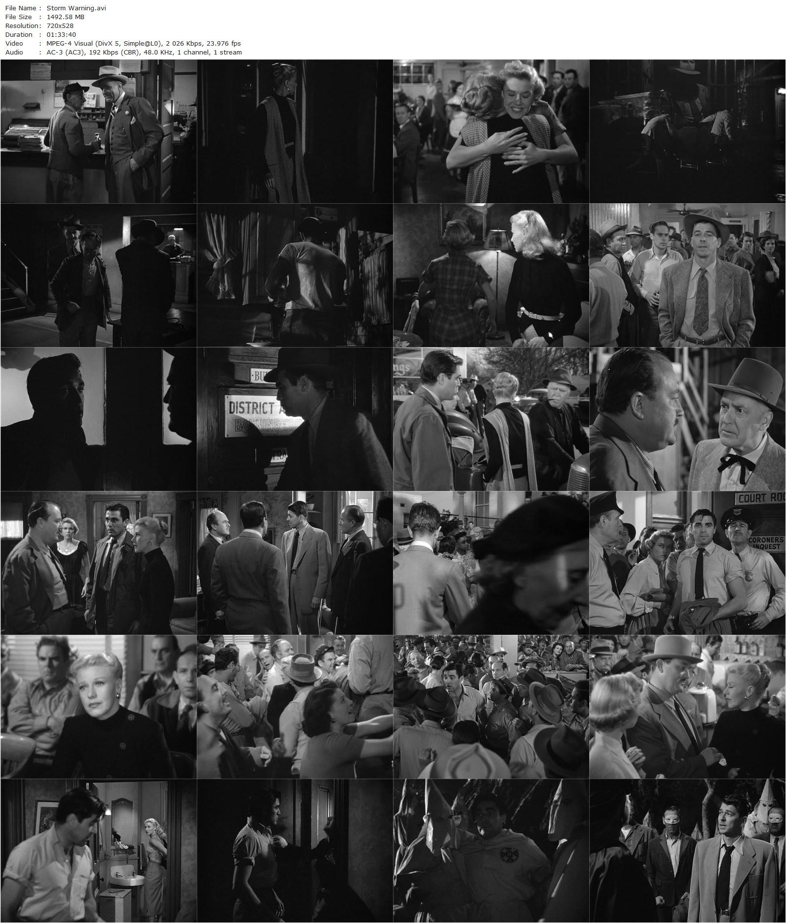 Storm Warning (1951) Stuart Heisler, Ginger Rogers, Ronald Reagan, Doris Day-poster