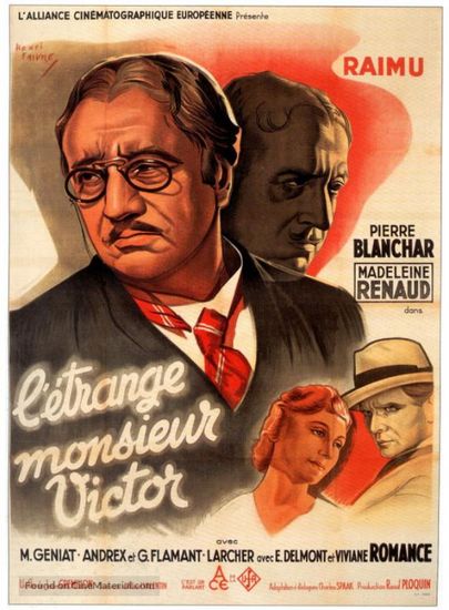 Strange M. Victor / L’étrange Monsieur Victor (1938) Jean Grémillon, Raimu, Pierre Blanchar, Madeleine Renaud