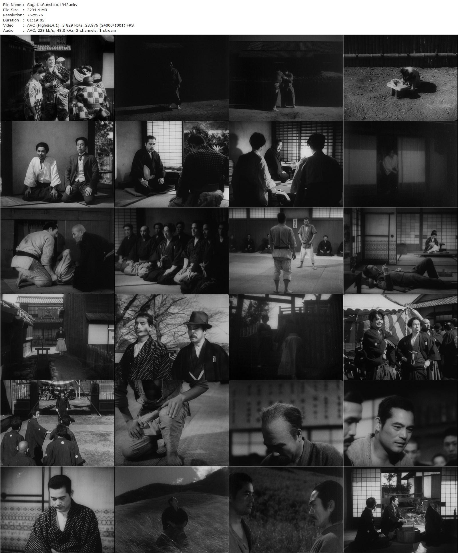 Judo Saga AKA Sugata Sanshirô (1943) Akira Kurosawa, Denjirô Ôkôchi, Susumu Fujita, Yukiko Todoroki-poster