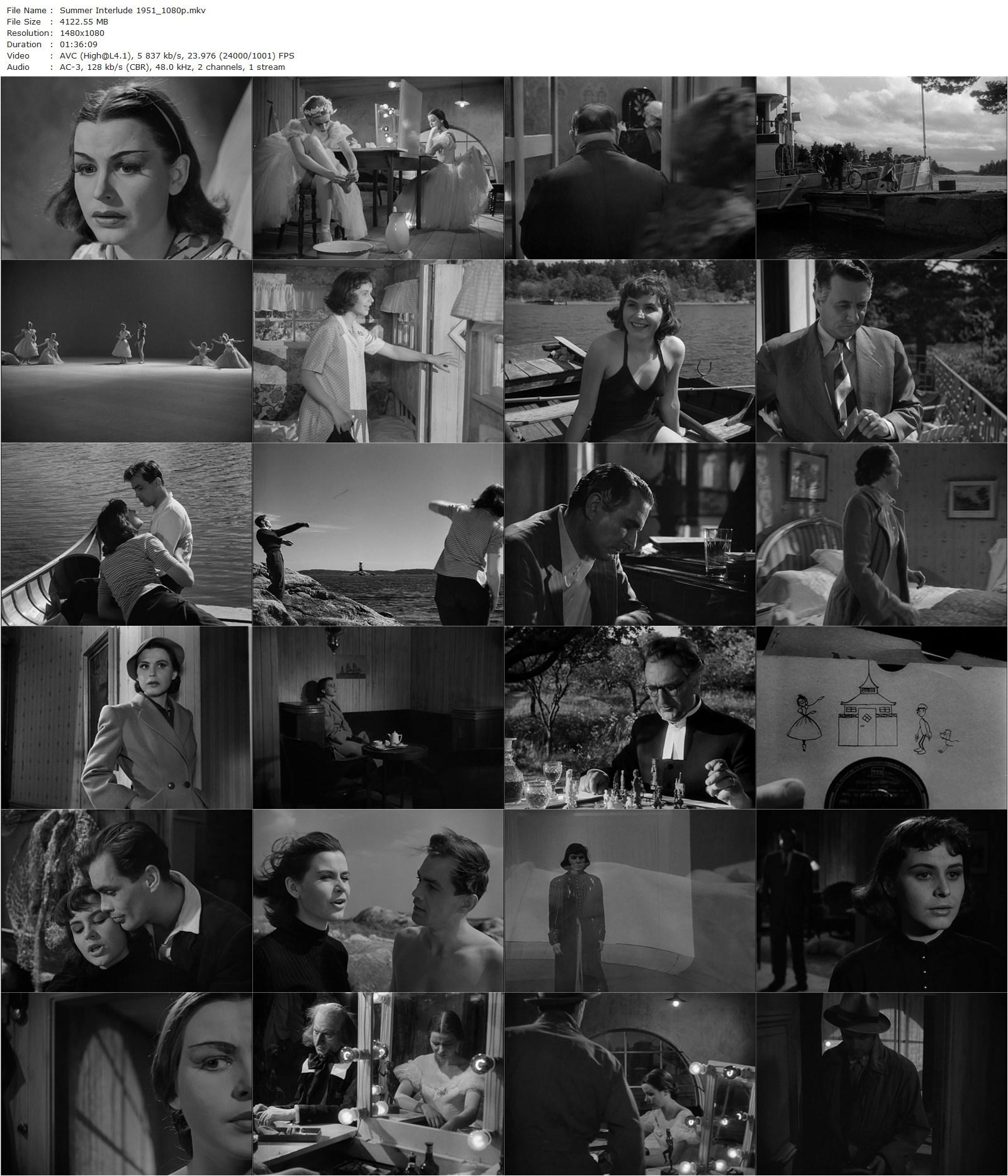 Summer Interlude / Sommarlek (1951) Ingmar Bergman, Maj-Britt Nilsson, Birger Malmsten, Alf Kjellin-poster