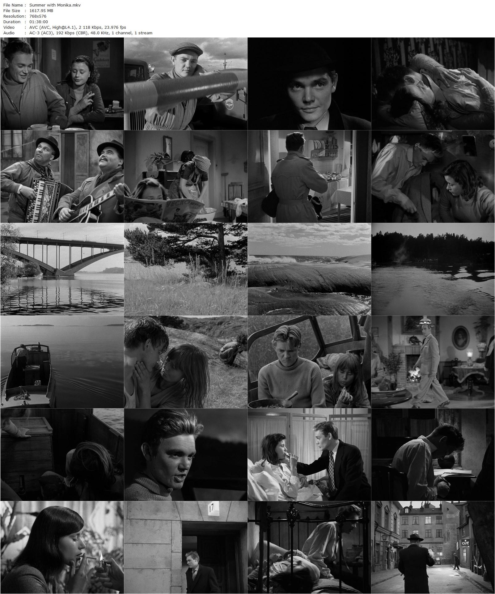 Summer with Monika (1953) Ingmar Bergman, Harriet Andersson, Lars Ekborg, Dagmar Ebbesen-poster