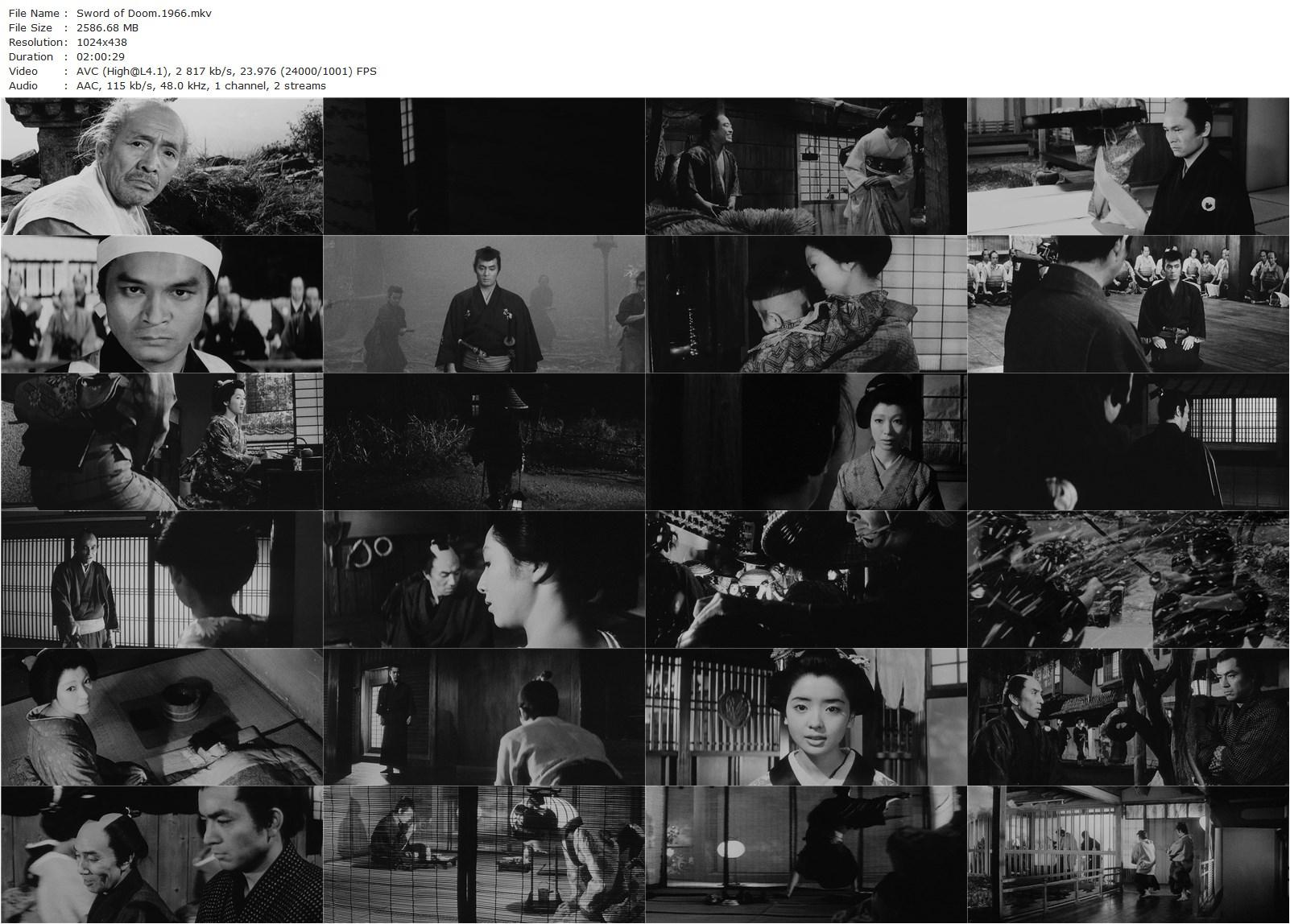 The Sword of Doom AKA Dai-bosatsu tôge (1966) Kihachi Okamoto, Tatsuya Nakadai, Michiyo Aratama, Yûzô Kayama-poster