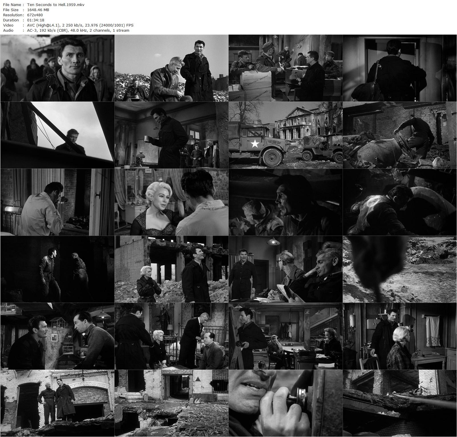 Ten Seconds to Hell (1959) Robert Aldrich, Jack Palance, Jeff Chandler, Martine Carol-poster