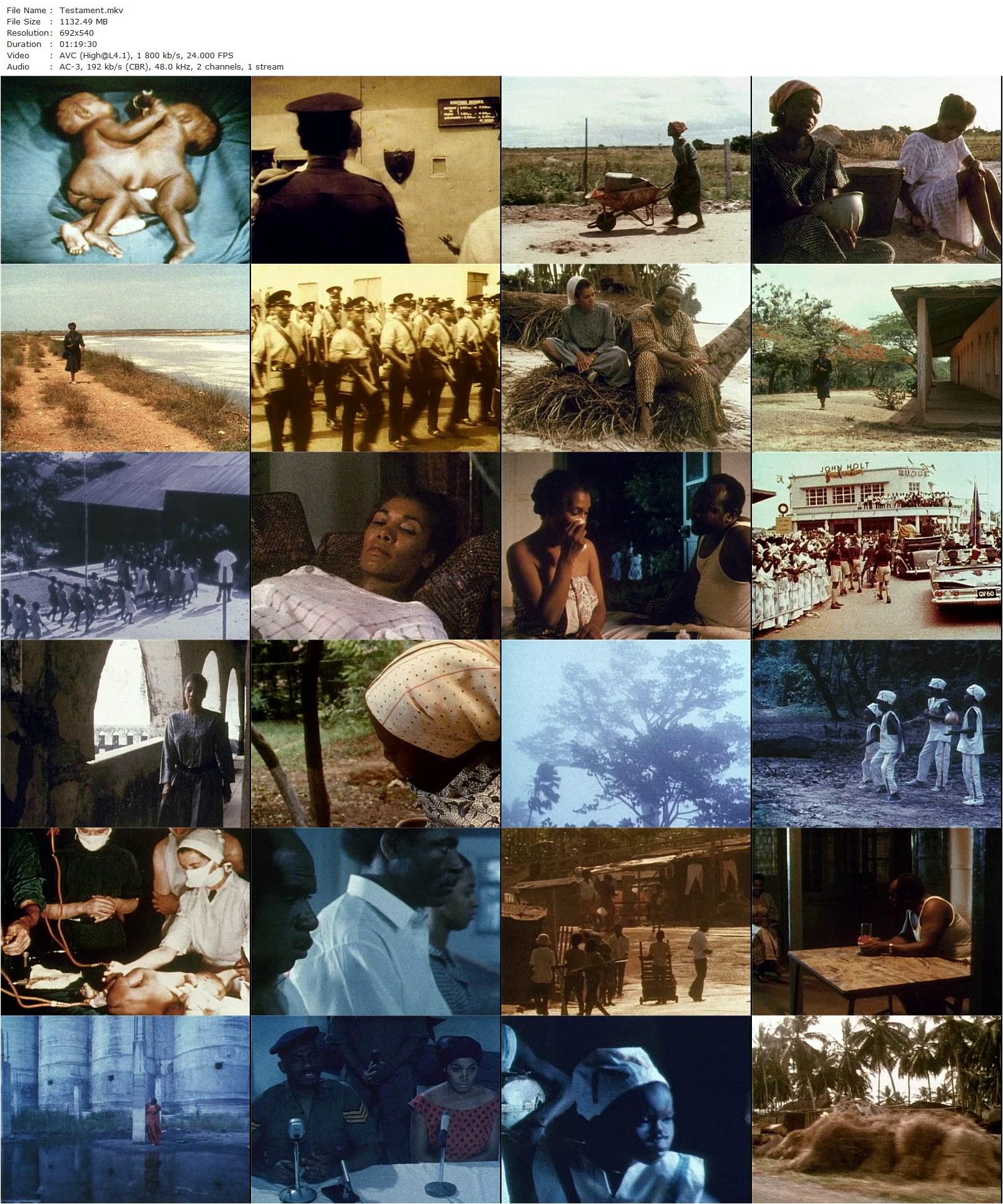 Testament (1988) John Akomfrah, Tania Rogers, Evans Oma Hunter, Frank Parkes-poster