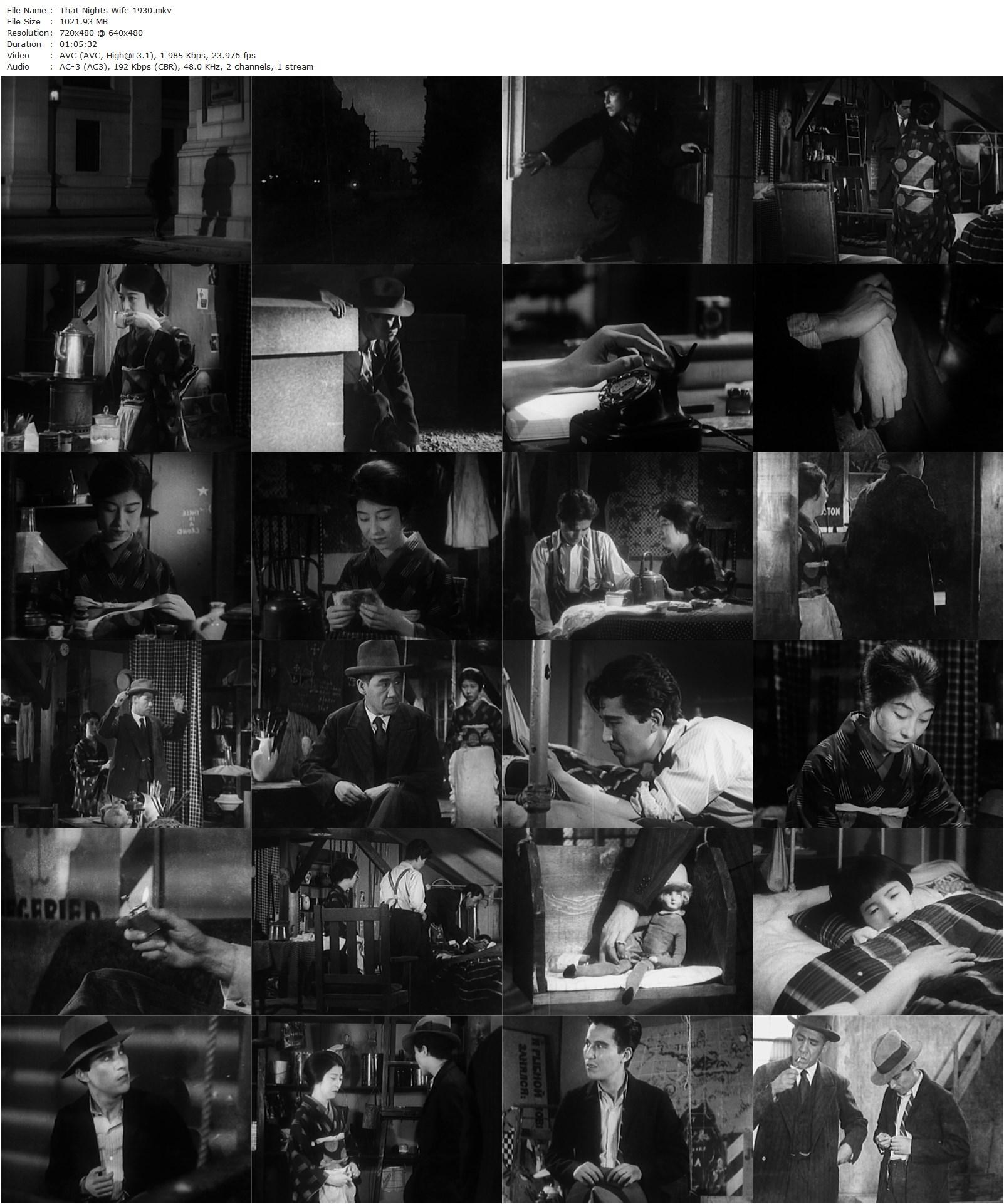 That Night’s Wife (1930) Yasujirô Ozu, Mitsuko Ichimura, Tokihiko Okada, Chishû Ryû-poster