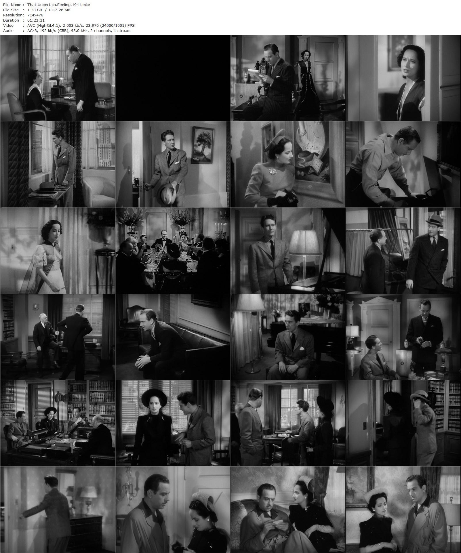 That Uncertain Feeling (1941) Ernst Lubitsch, Merle Oberon, Melvyn Douglas, Burgess Meredith-poster