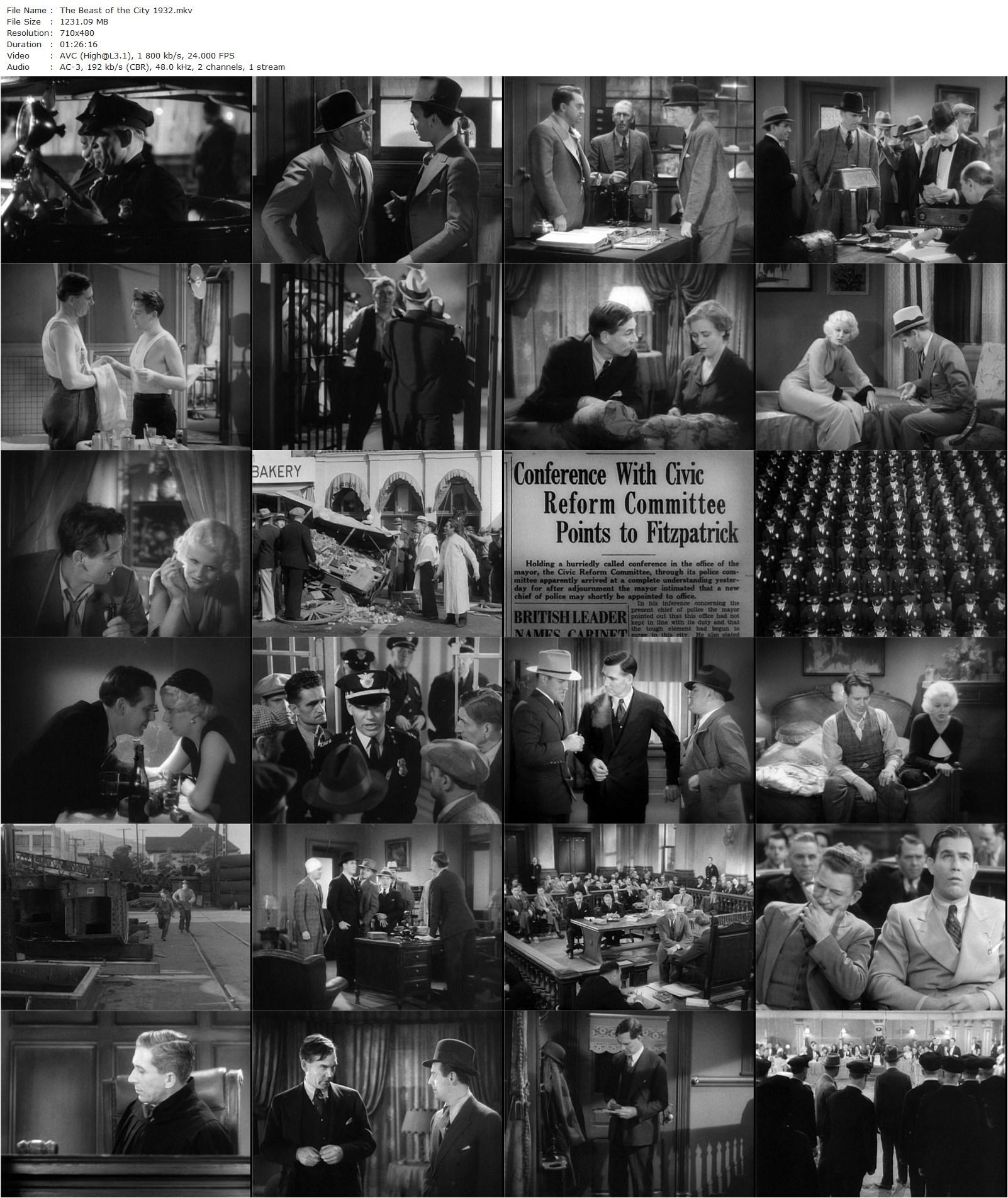 The Beast of the City (1932) Charles Brabin, Walter Huston, Jean Harlow, Wallace Ford-poster