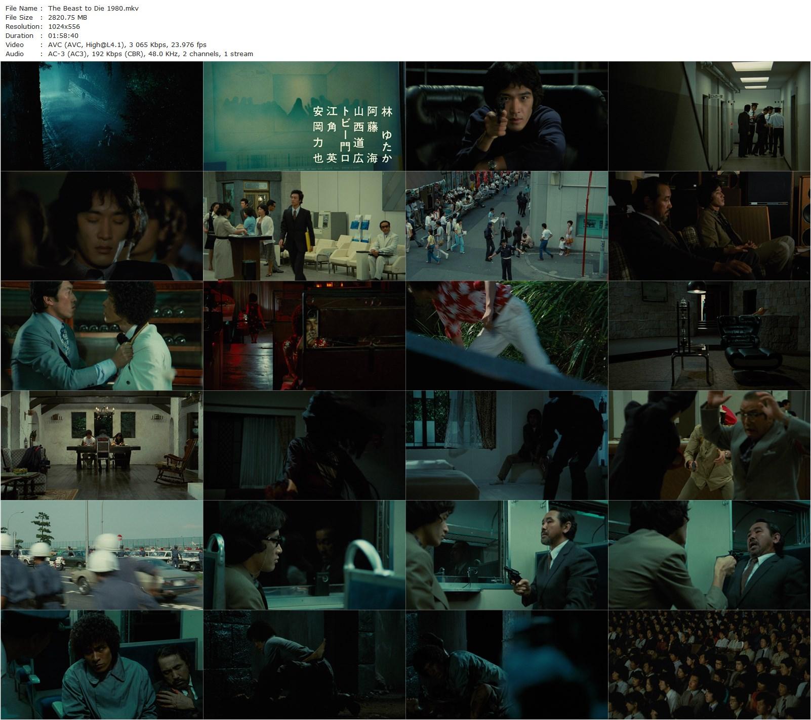 The Beast to Die (1980) Tôru Murakawa, Yûsaku Matsuda, Asami Kobayashi, Yoshirô Aoki-poster