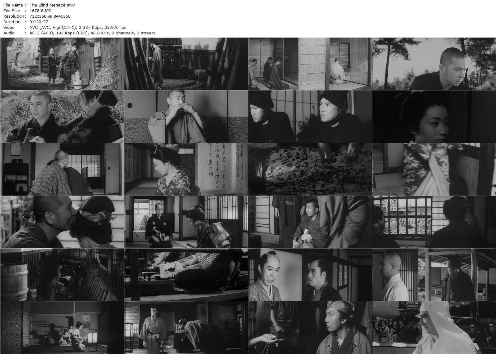 The Blind Menace (1960) Kazuo Mori, Shintarô Katsu, Tamao Nakamura, Mieko Kondô-poster